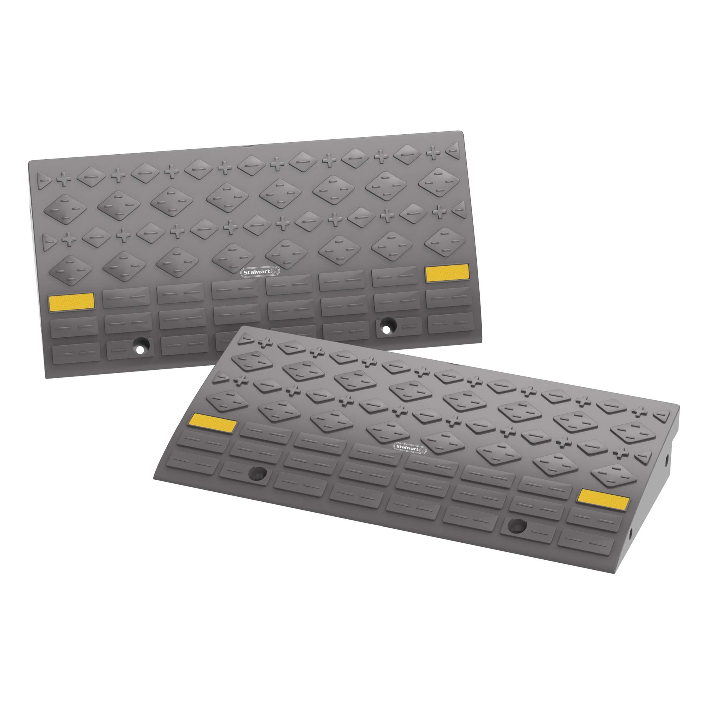 Set Of 2 Curb Ramps With 4 Ton Capacity - For Cars, Trucks, Rvs, Atvs, Motorcycles, Hand Trucks, Mowers, And Carts By Stalwart (