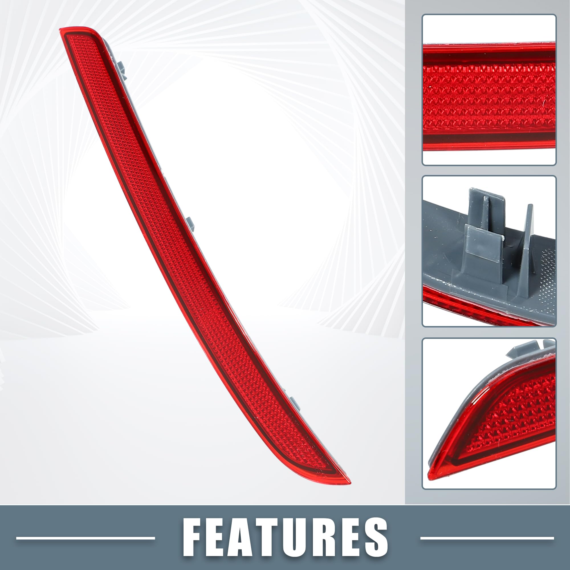 A Absopro Car Rear Right Bumper Reflector No.A1668200174 For Mercedes-Benz Ml350 2012-2015 Plastic Red