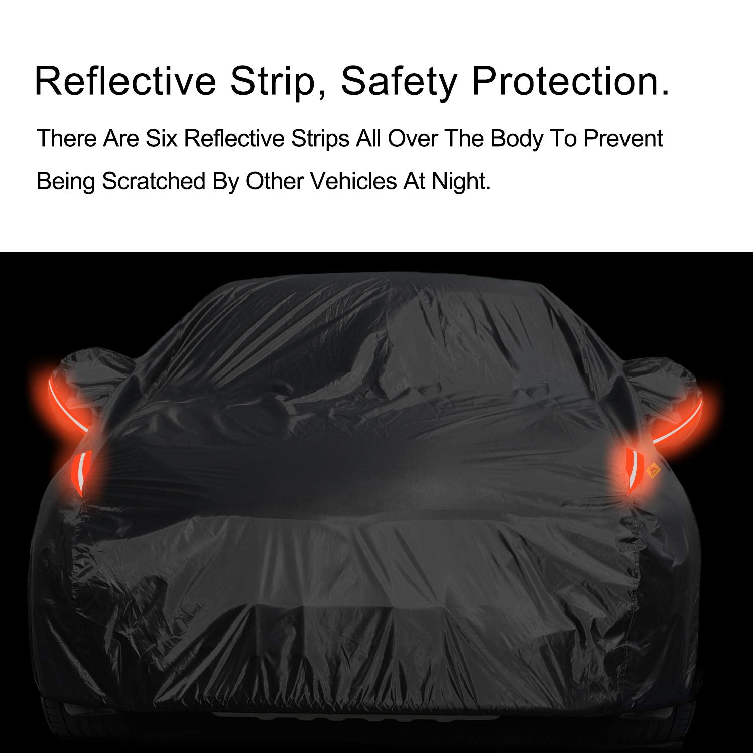 Color Rain Time Uv Protection Car Cover Windproof Dustproof Scratch Resistant Outdoor Universal Full Car Covers For Sedan Xl (Black, 191 - 201)