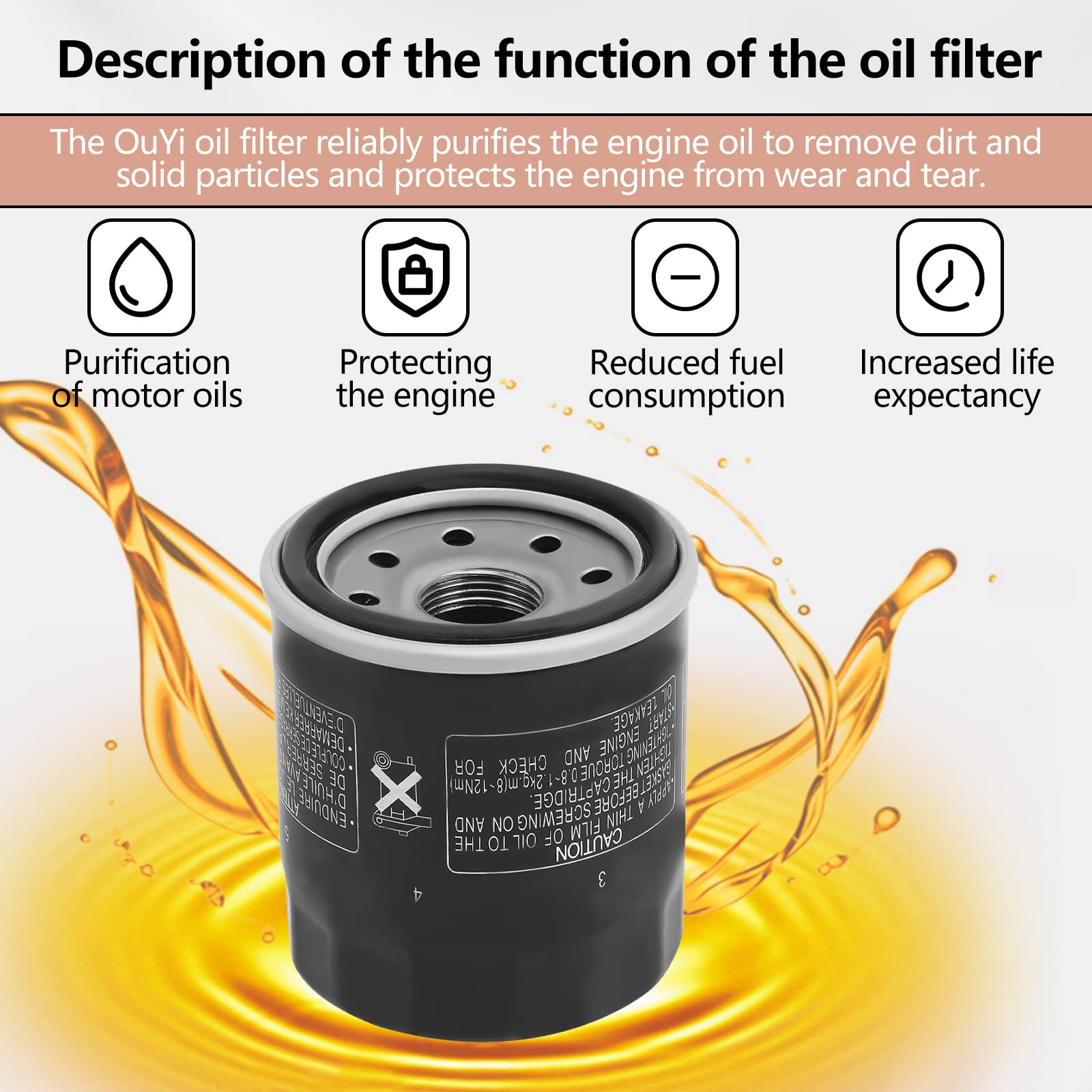 Ouyi Motorcycle Oil Filter For Yamaha Xv1900 Raider 1854/1900Cc 2008-2010/Yfm350 Bruin Auto 4X4 350 2004-2006…