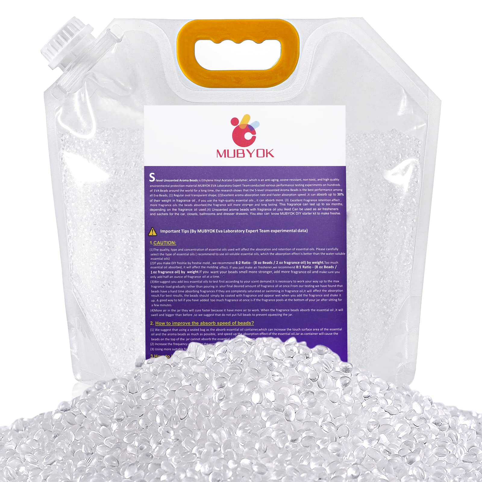 Mubyok 5Lb Premium Unscented Aroma Beads For Car Freshies Diy Eva Beads Freshie Beads Bulk Freshie Supplies
