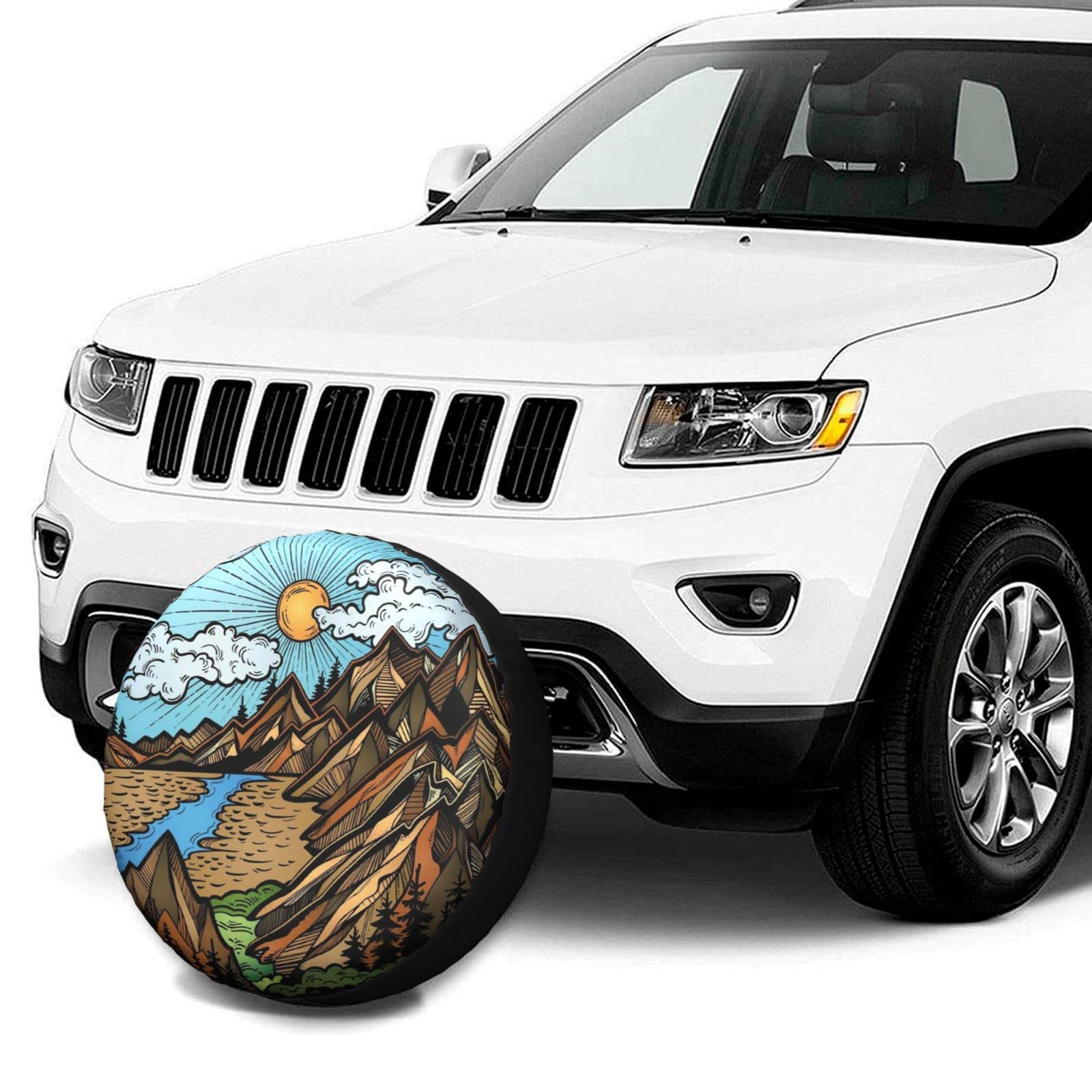 Gwomo Mountain Is Calling Vintage Spare Tire Cover Weatherproof Wheel Protectors Universal Fit For Trailer Rv Suv Truck Camper T