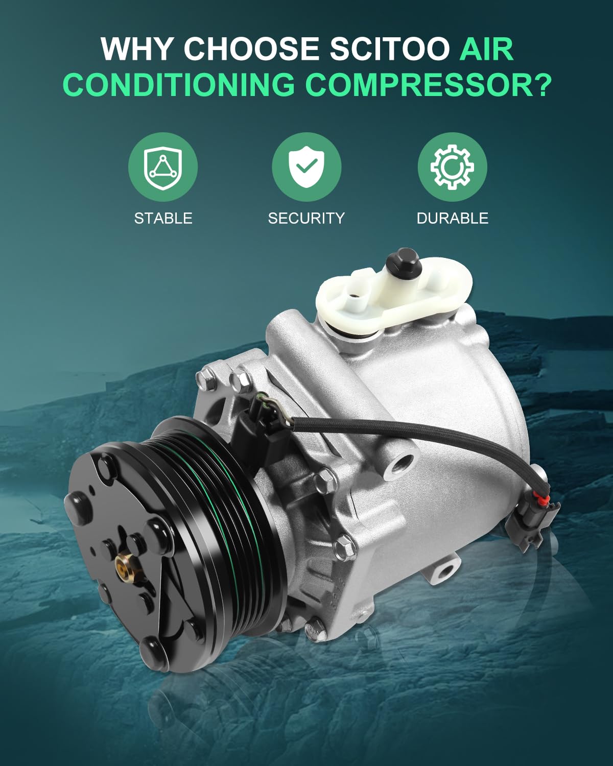 SCITOO AC Compressor for A-udi A6 2.4L 2.8L 3.0L 3.2L for A-udi A6 Quattro 3.0L 3.2L for A7 Quattro 3.0L for Q5 for S4 for S5 3.