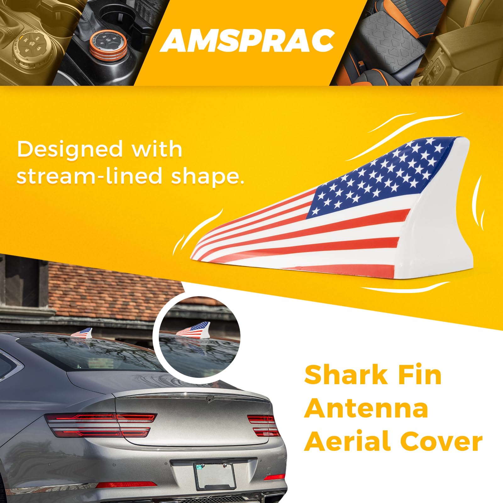 Amsprac Shark Fin Antenna Cover, Car Roof Antenna Caps Fit For Kia Optima 2014-2020,Hyundai Sonata 2015-2019,Genesis Sedan G80 2