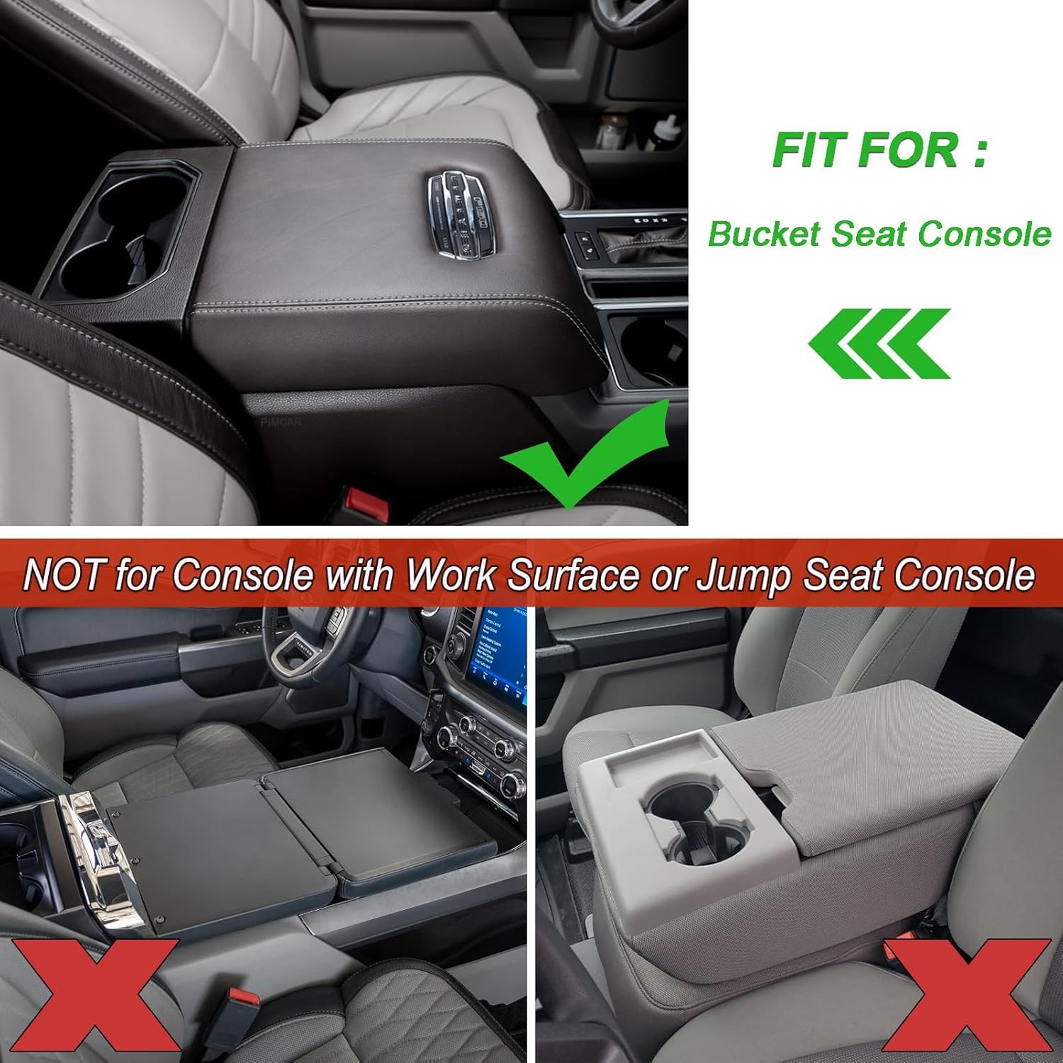 PIMCAR Center Console Cover Compatible with Ford 2015-2020 F150, 2017-2022 F250 F350 F450, 2018-2024 Expedition Interior Accesso