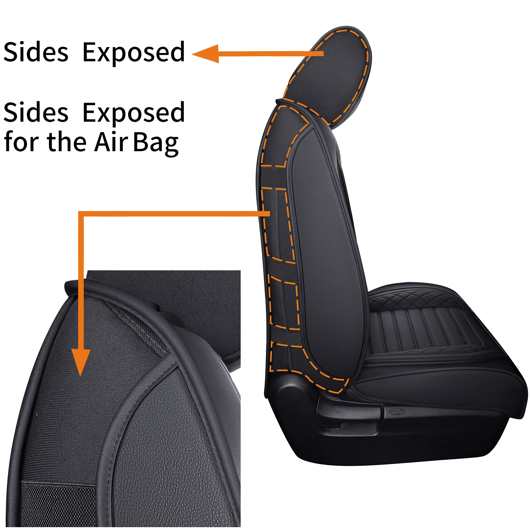 Aierxuan Front Seat Covers Compatible With Toyota Tundra Custom Fit 2008-2025 Truck Pickup Crewmax Double Cab Waterproof Leather