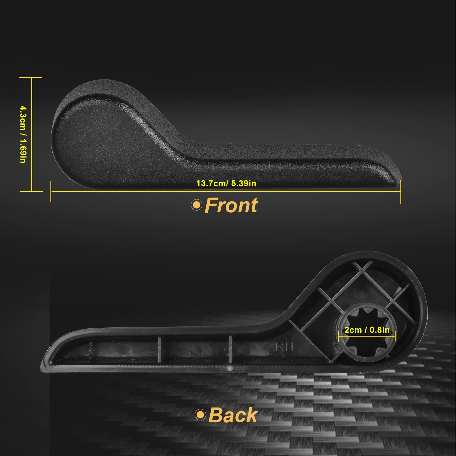 Bjyxshop Black Seat Recliner Handle Lever Seat Back Adjustment Front Right Passenger Side Replacement For Chevy Silverado Suburb