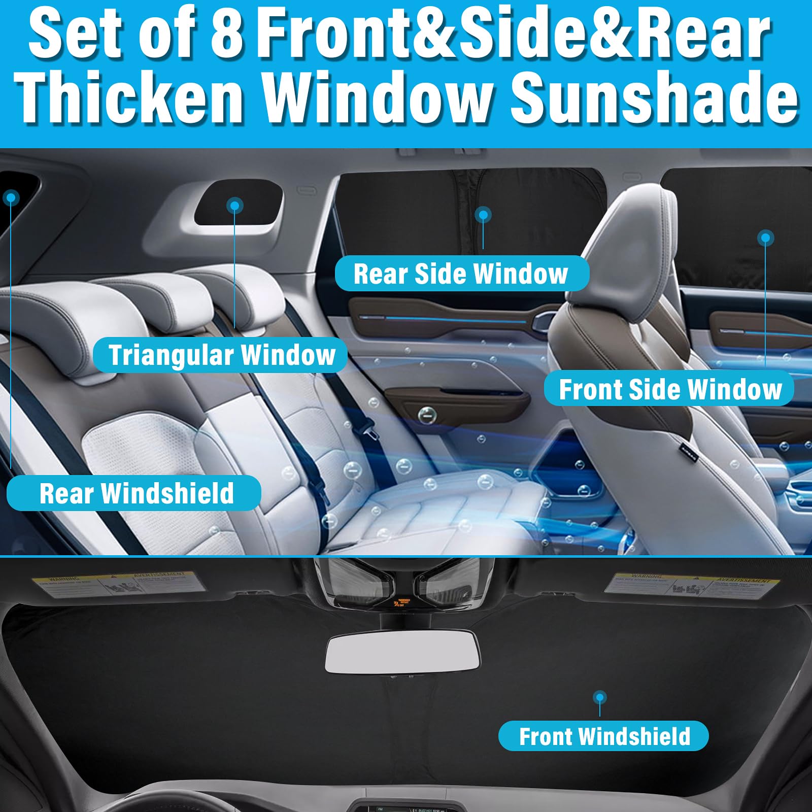 Kmf Windshield Sun Shade Replacement For Honda Hr-V Accessories 2016-2022, Side Window Sun Shade Cover Sun Visor Shield Cover, R