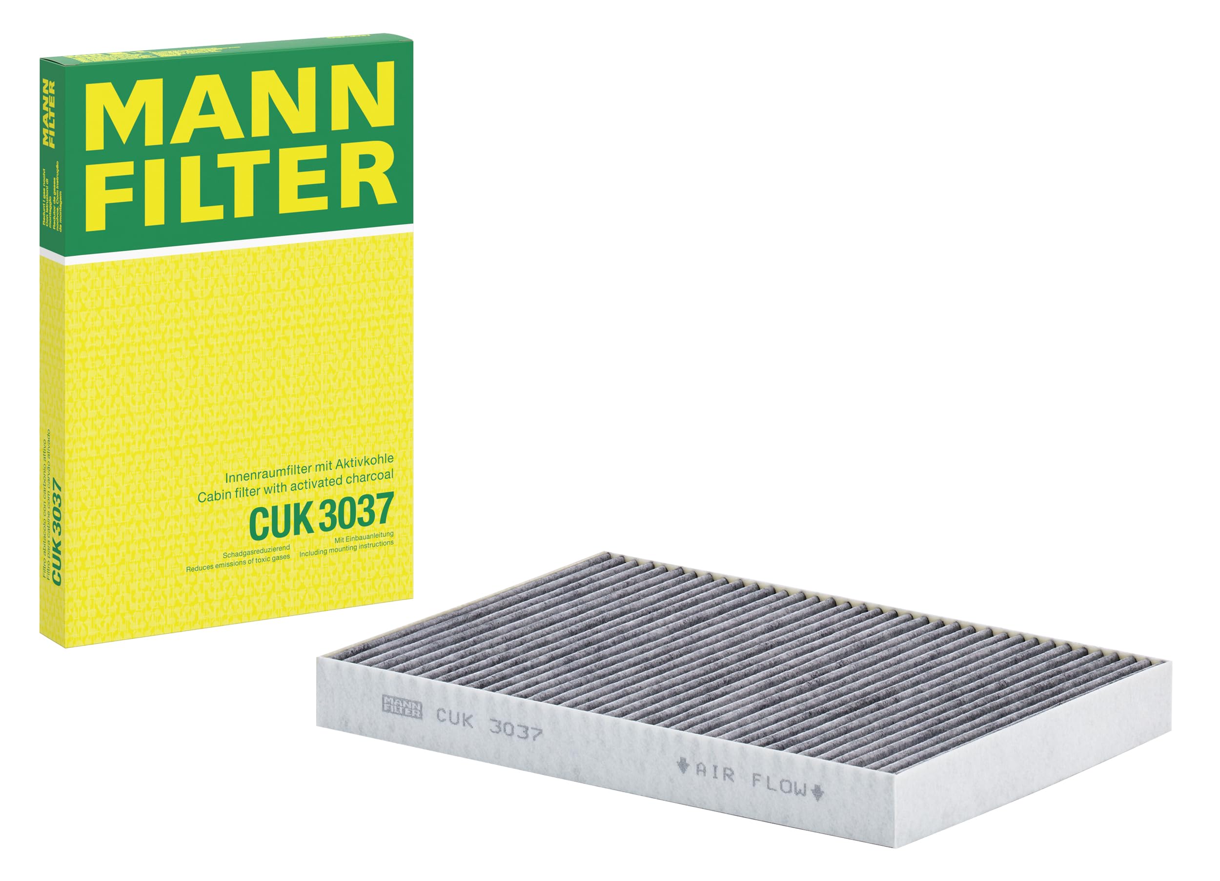 Mann Filter Mann-Filter Cuk 3037 Cabin Filter With Activated Charcoal For Select Audi Models