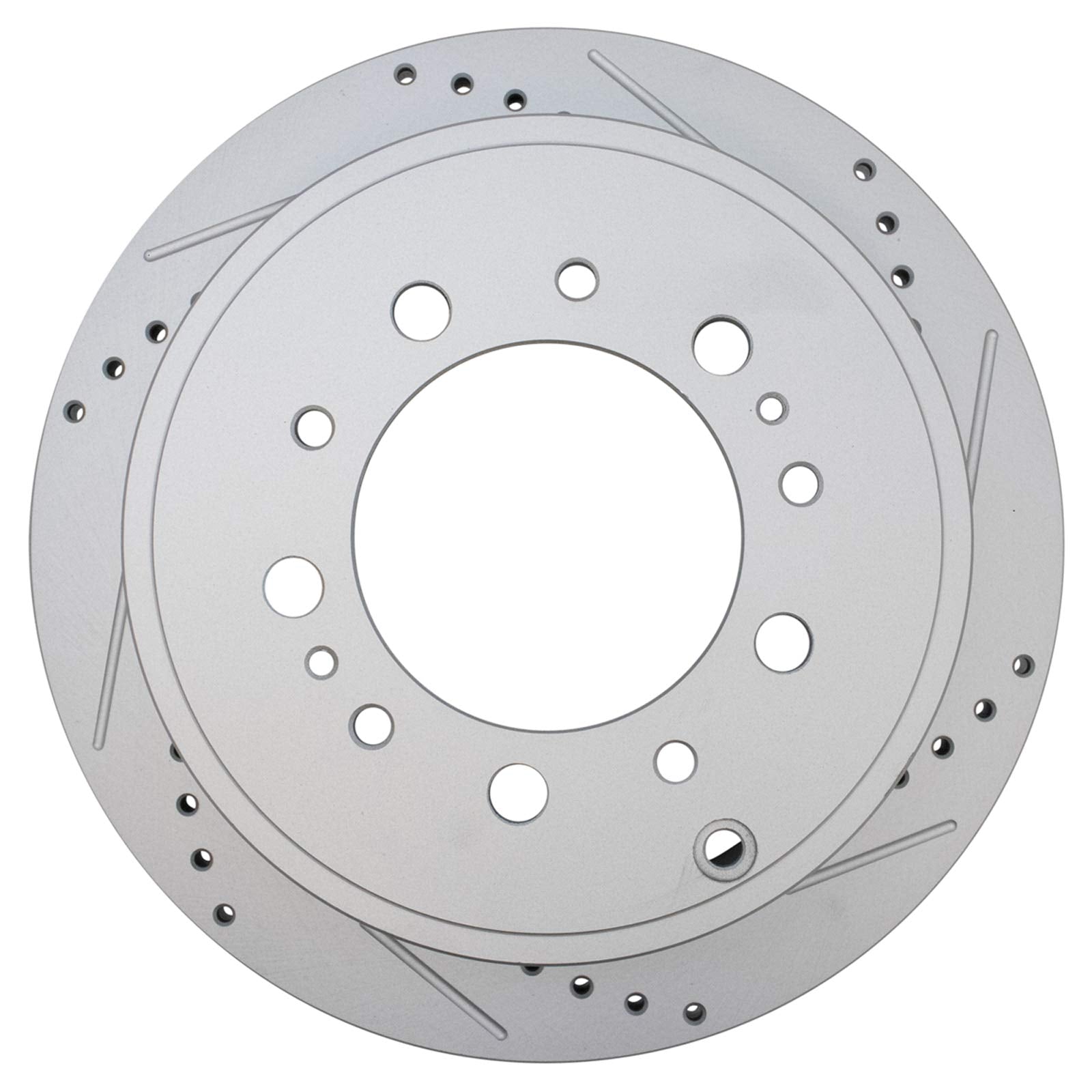 Trq Rear Performance Brake Rotors Set Vented Premium G-Coated Cross Drilled & Slotted Compatible With 2008-2021 Lexus Lx570 Toyo