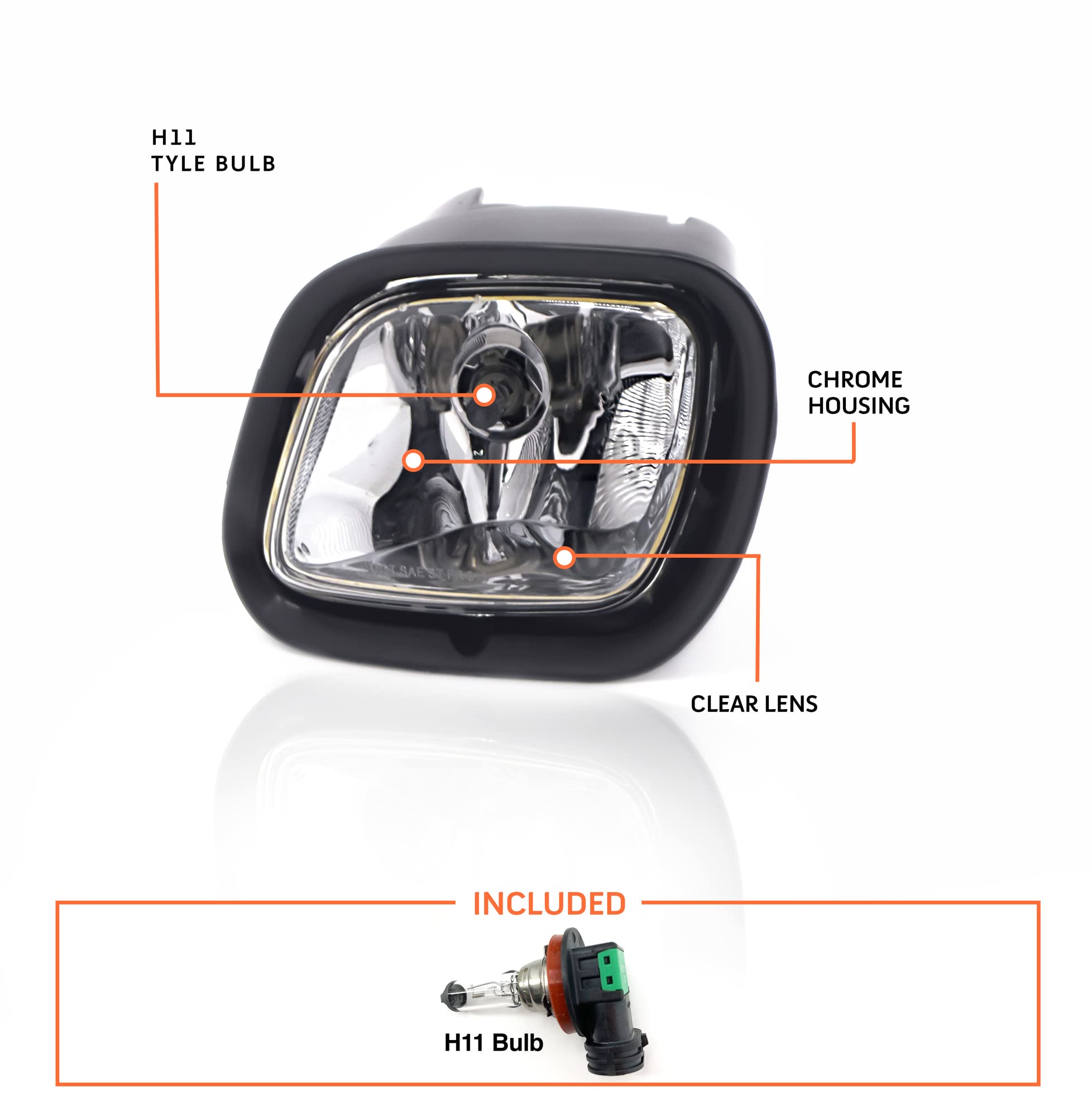 Torque PAIR Fog Light Lamp Replacement for 2008-2017 Freightliner Cascadia semi Trucks [Included All Bulbs] Assembly DOT SAE App