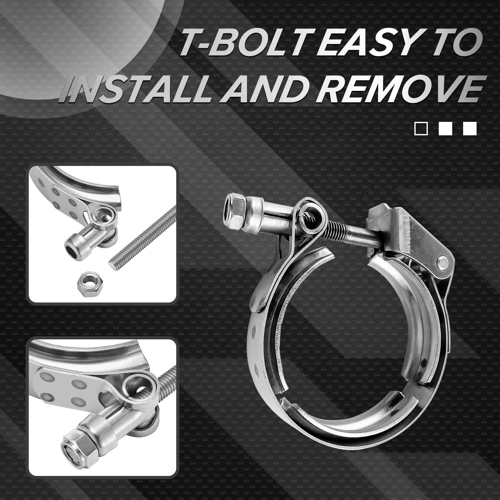 SYKRSS 2.5" Universal Stainless Steel V Band Clamp Flat Flange Kit - Silver, Model Flat-2.5