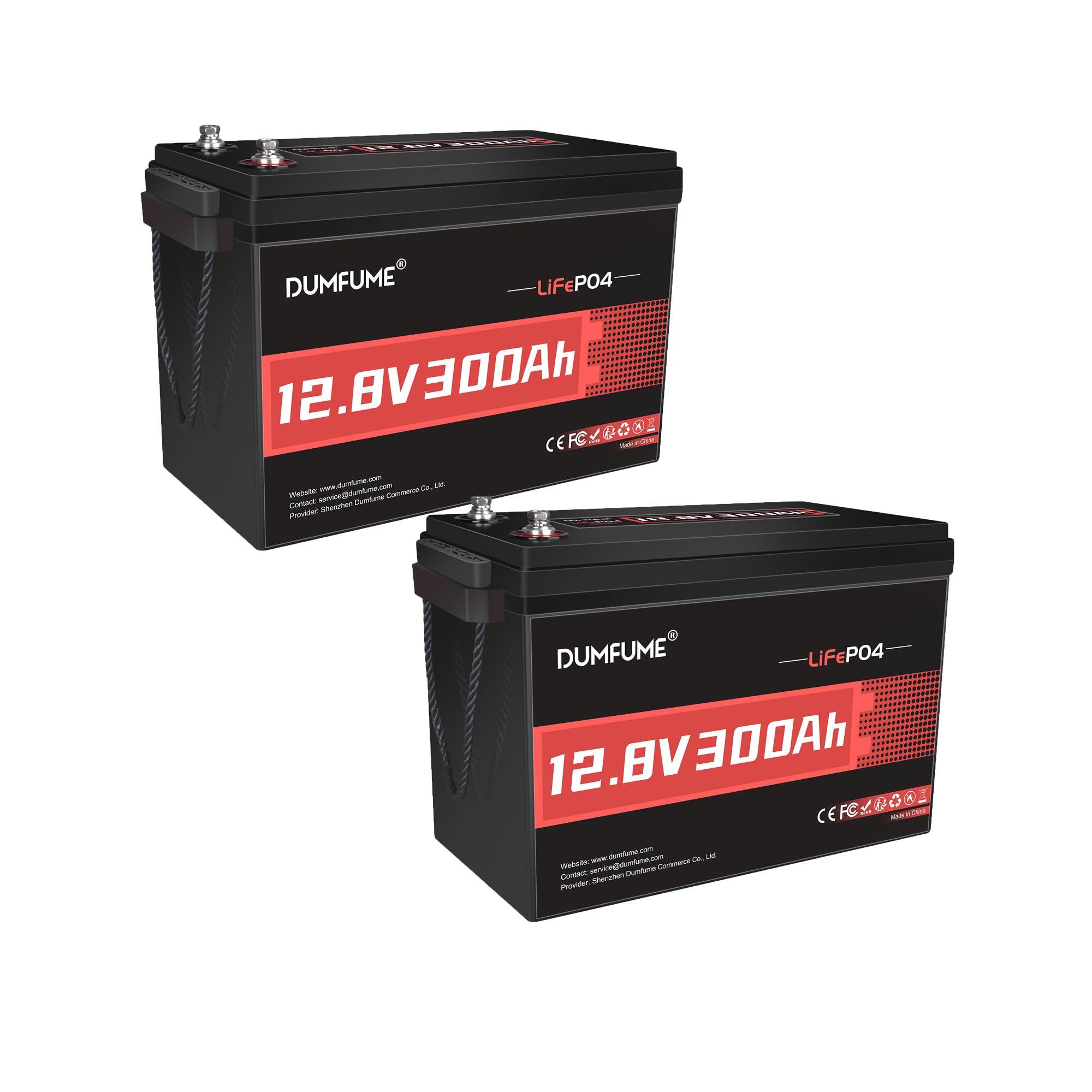 Dumfume 2 pack 12.8V 50Ah LiFePO4 Lithium Battery, Built-in 50A BMS,640Wh Capacity, 6000+ Cycles, Low-Temp Protection,Perfect fo