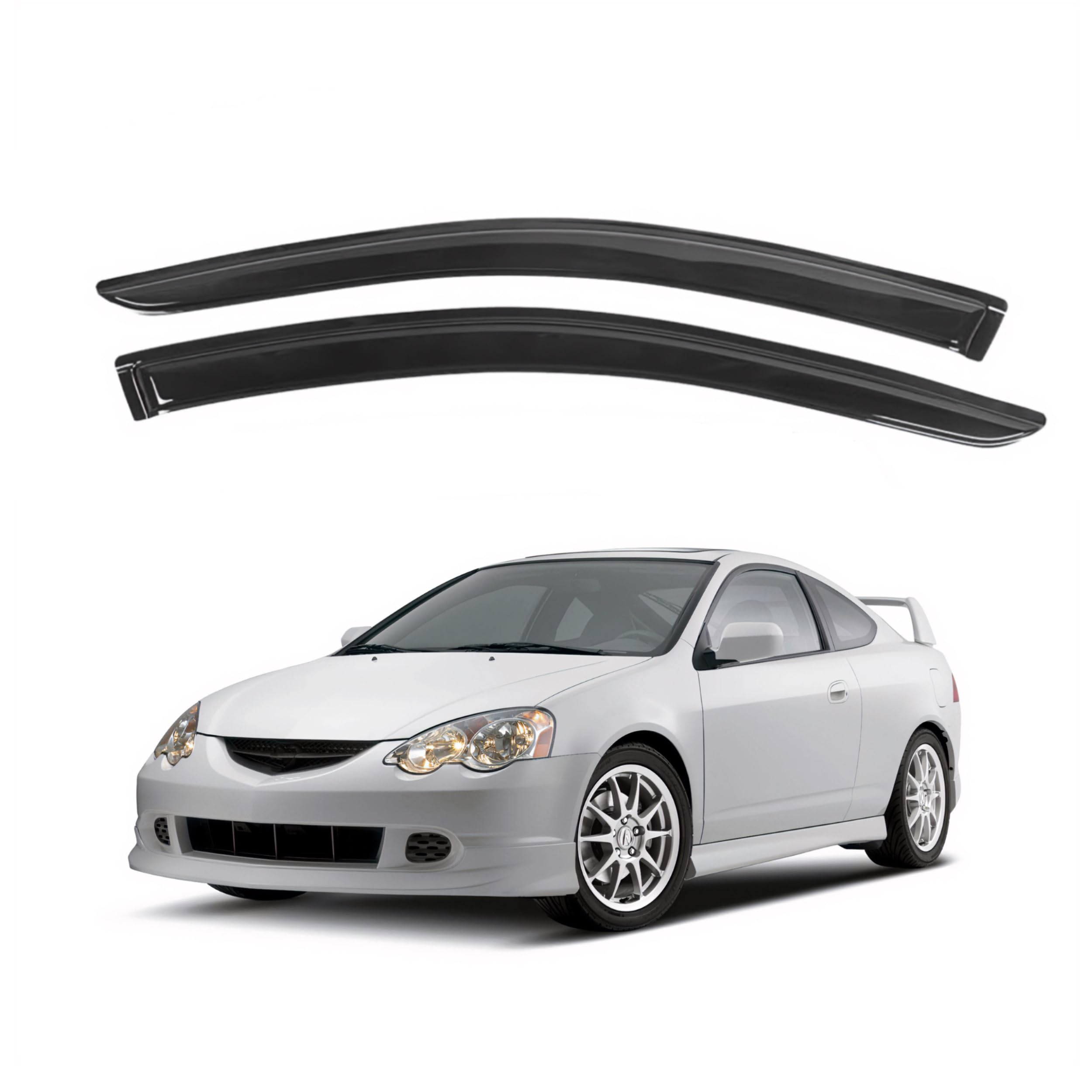 Ig Window Visor For Acura Rsx 2002-2006, Rain Guard Tape-On Extra Durable Sun Wind Side Vent Window Deflector, 2002 2003 2004 20