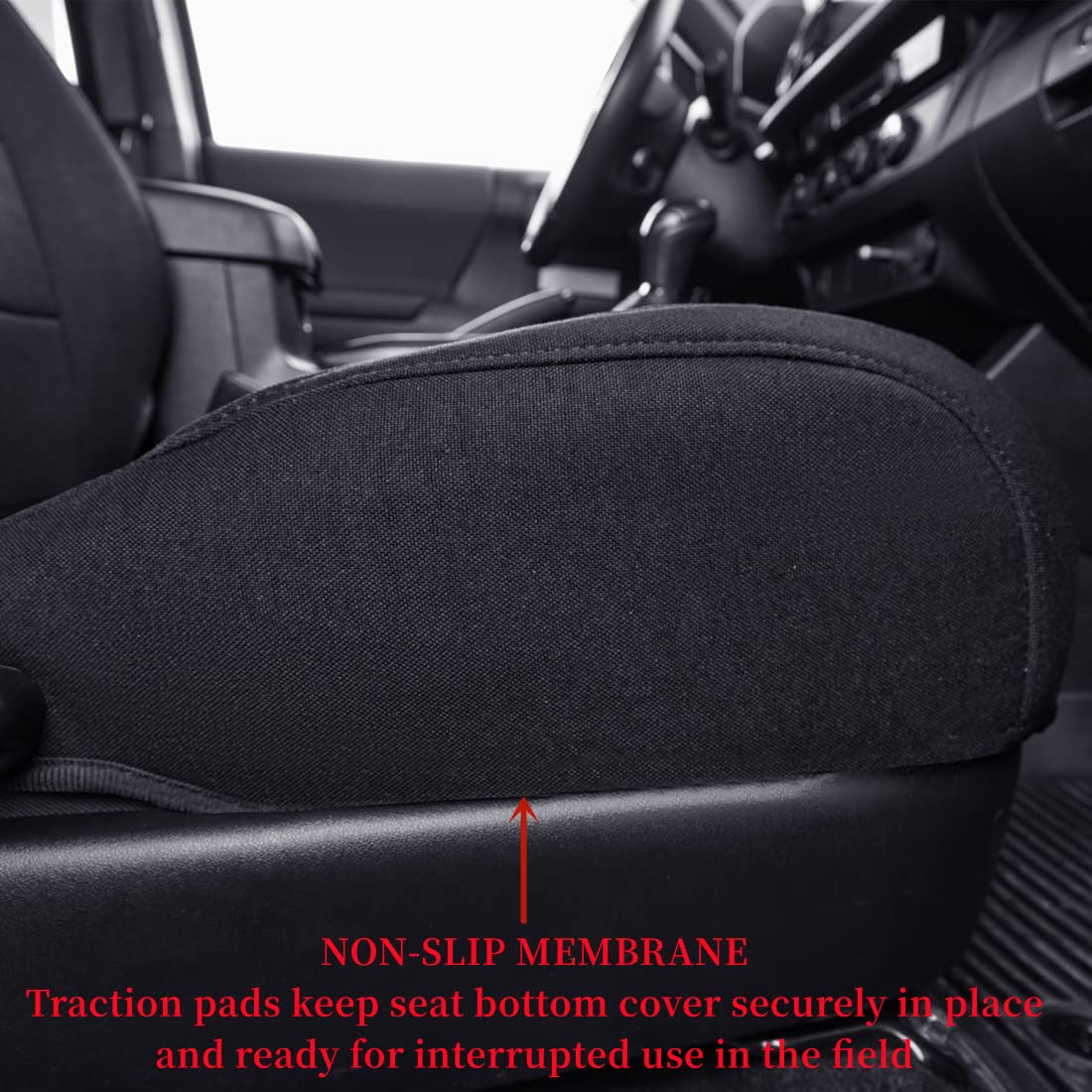 coverdream Custom Fit Front Seat Covers for 2024-2025 Toyota Tacoma Double Cab, Black Polyester, Full Coverage, Front Row Only