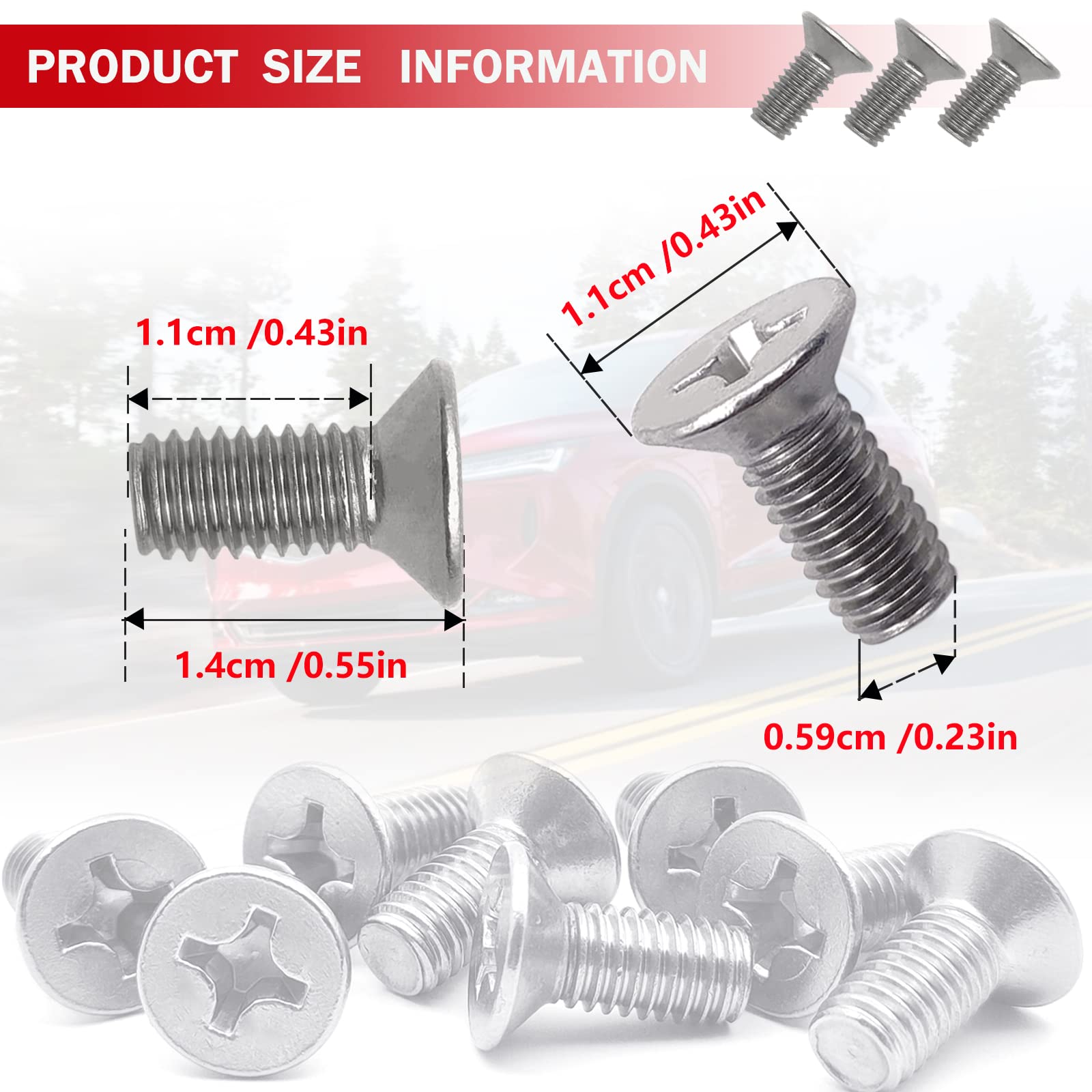 4Pcs Screw Rotor Brake Disc Retaining 93600-06014-0H- Compatible With Honda, Acura, Volkswagen, Audi,Hyundai And Kia Models, Sta