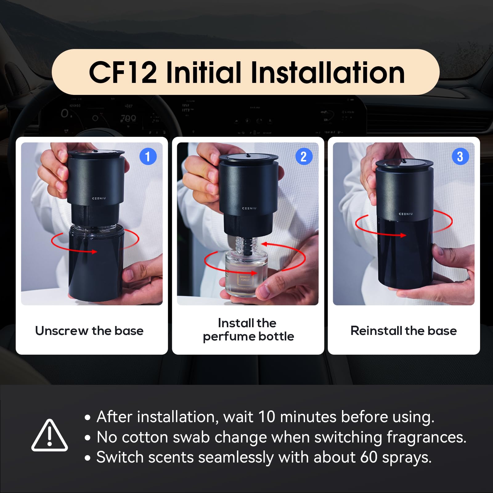 Ceeniu Car Air Fresheners - F26/Cf12/F39 Dedicated Perfume Refill - 45Ml - Can Be Used For 2~6 Months - Made With Natural Plant