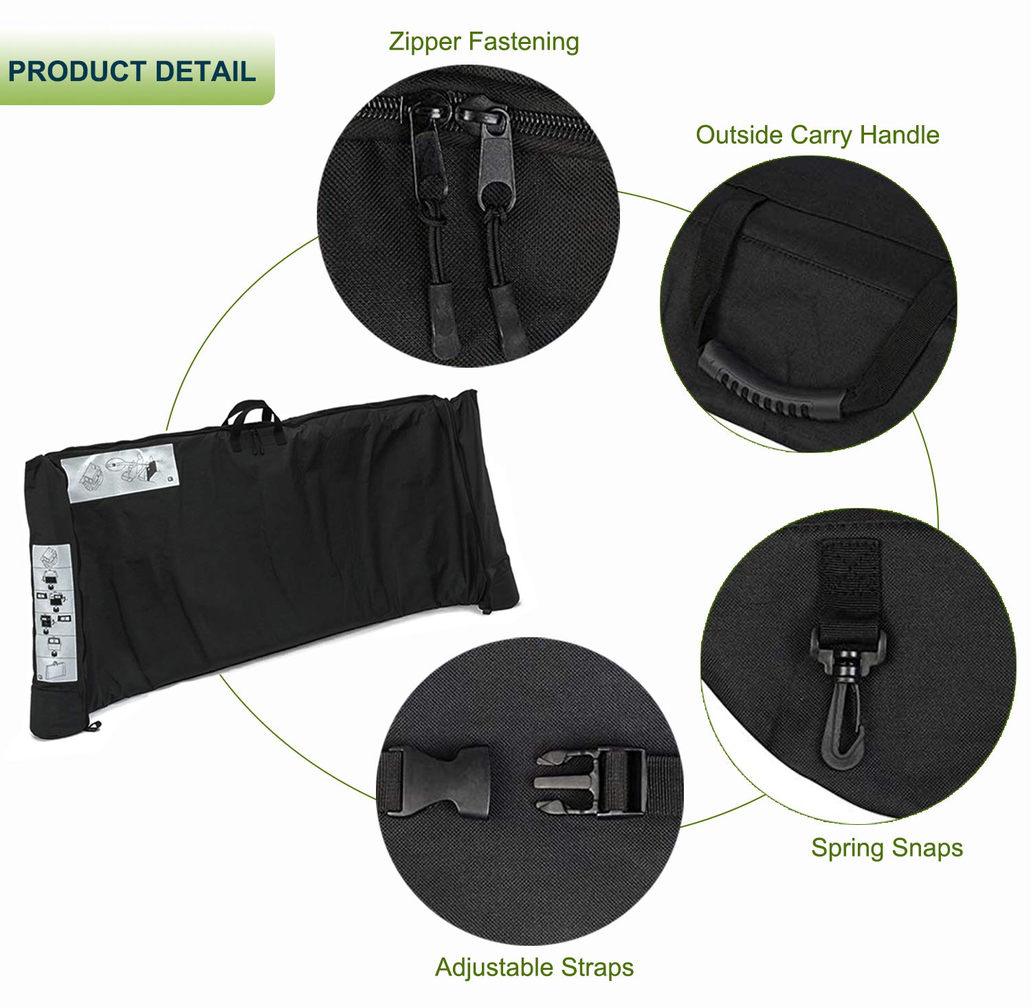 Soft Top Window Storage Bag fits for 2018 2019 2020 2021 2022 2023 2024 Jeep Wrangler JL JLU Sports Sahara Freedom Rubicon Unlim