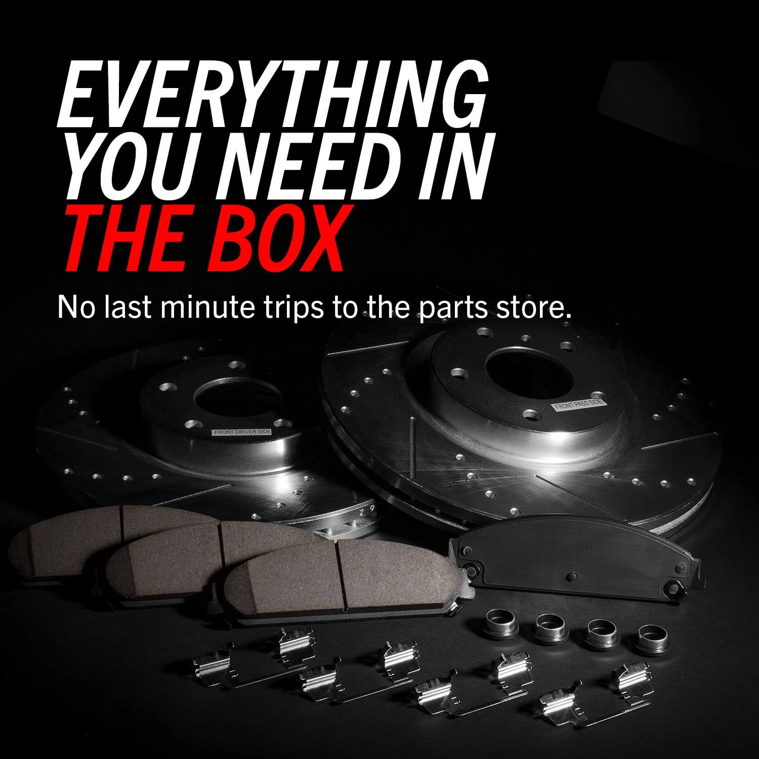Power Stop Front And Rear Z23 Carbon-Fiber Ceramic Brake Pads And Drilled And Slotted Rotors Brake Kit [Vehicle Specific]