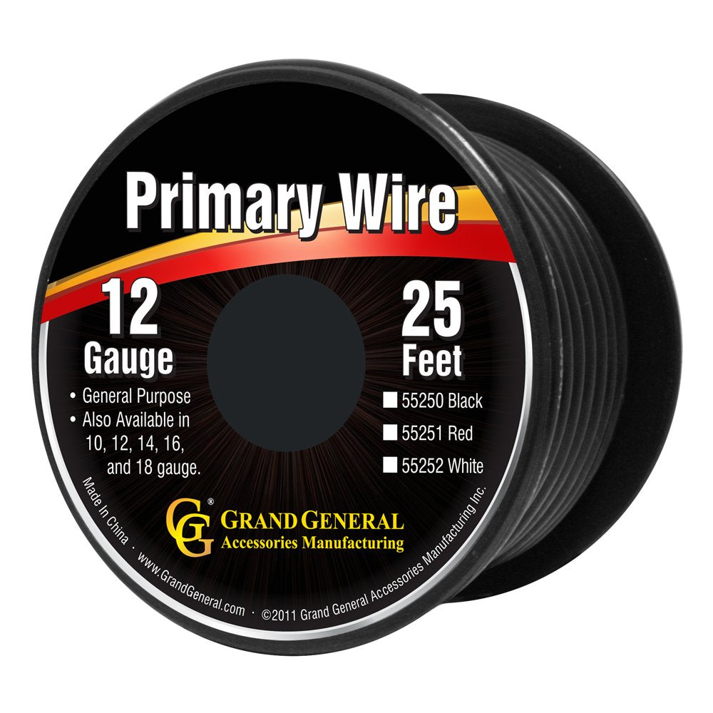 Grand General 55250 Black 12-Gauge Primary Wire