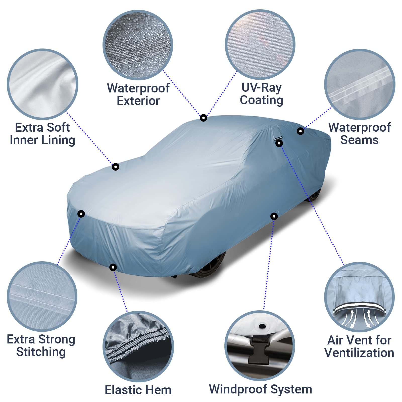Icarcover Custom Car Cover For 2006-2015 Mazda Mx-5 Miata, Waterproof All-Weather Rain Snow Uv Sun Protector Full Exterior Weath