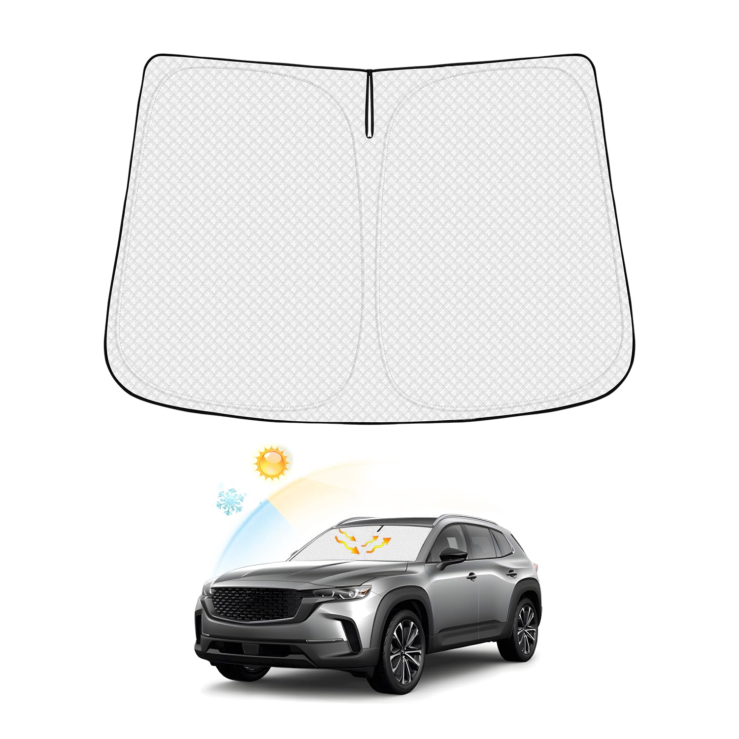 Canvcle Windshield Sun Shade For Mazda Cx-50 2023-2024 2025 Cx50 Accessories Thicken 6-Layer Front Window Sunshade Cover Sun Vis