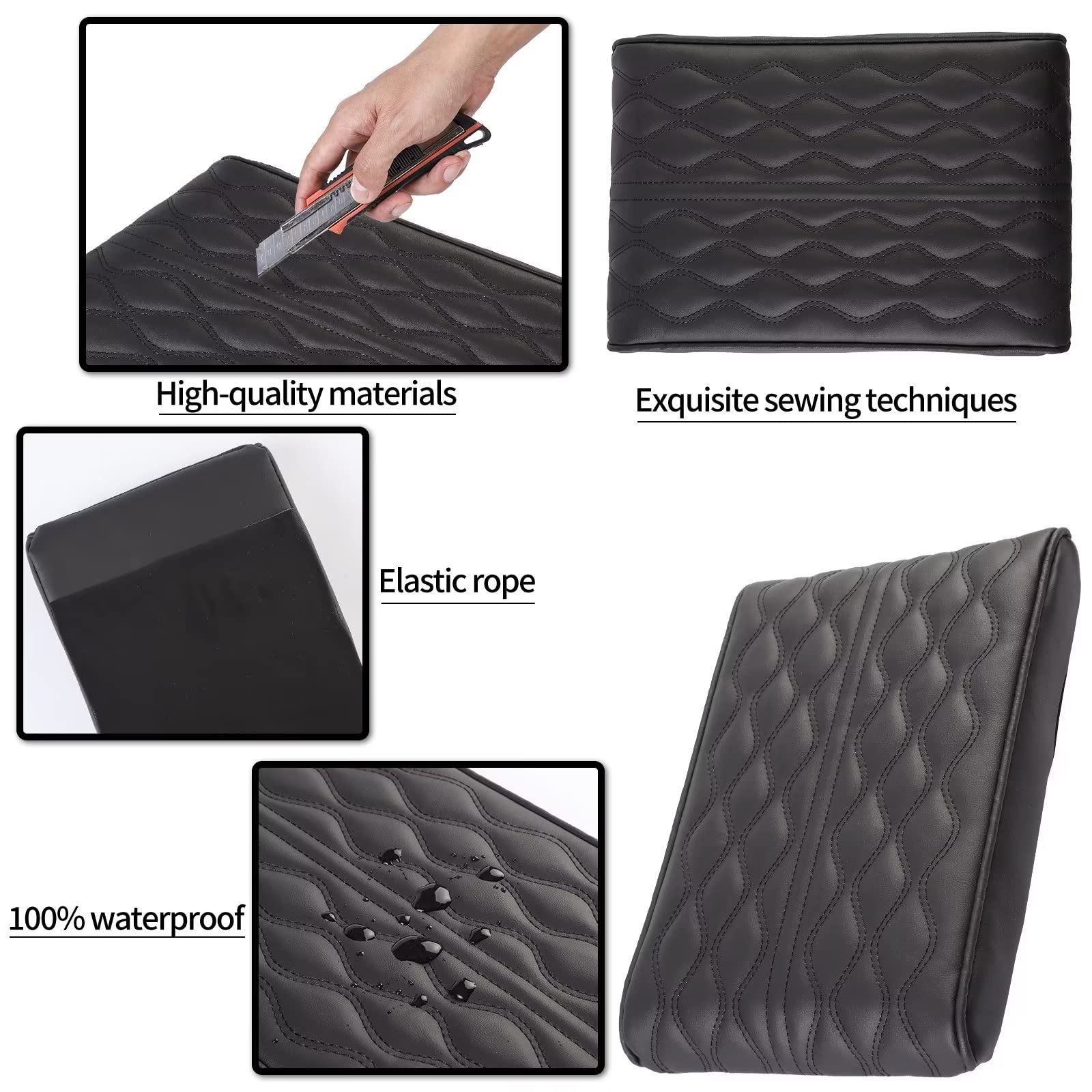 Qzhiren Car Center Console Cover-Armrest Box Mat,Memory Foam Leather Arm Rest Covering Car, Arm Rest Cushion For Suv/Truck/Vehicle(Beige)