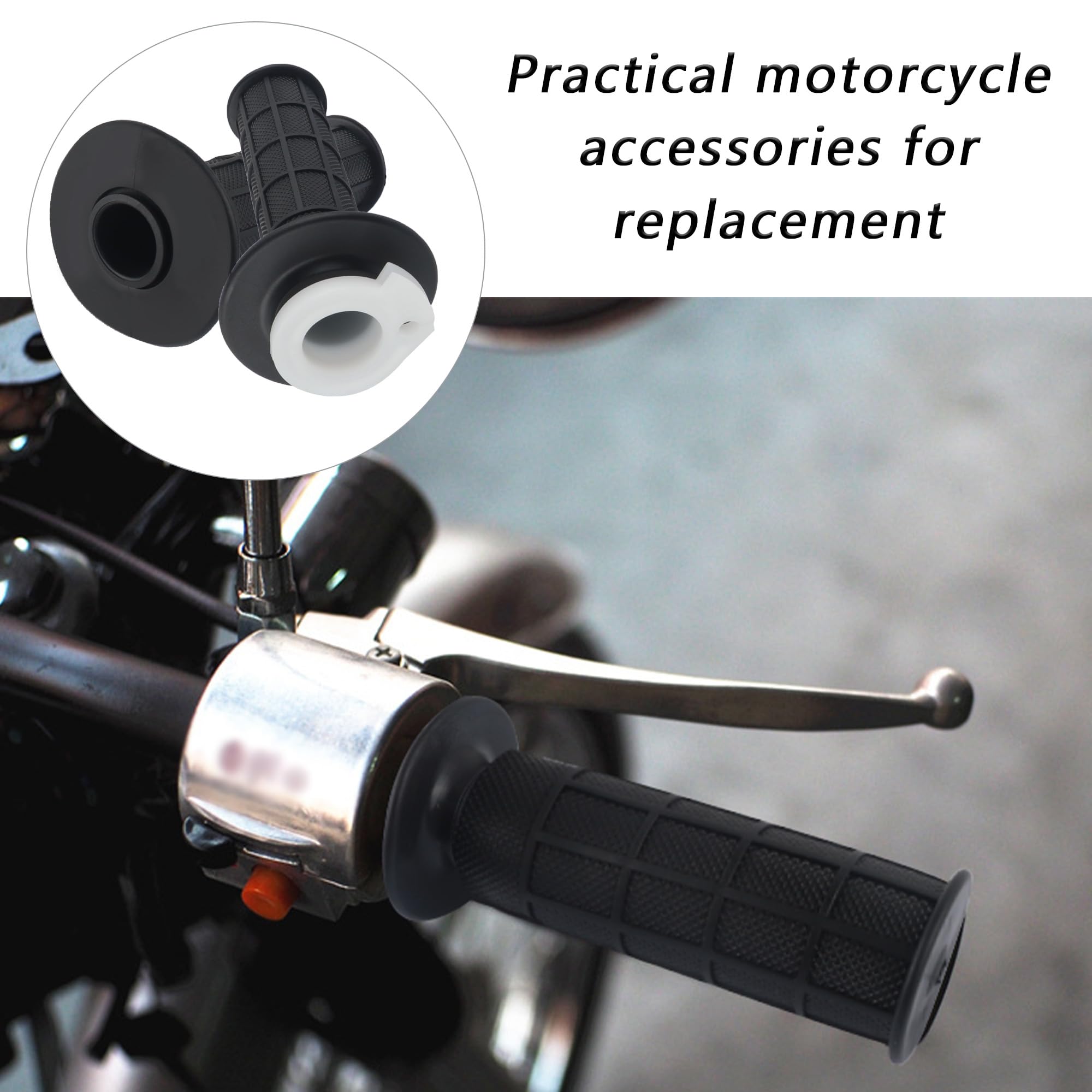Throttle Cable Kit,Bike Throttle Assembly with Twist Throttle & 47'' Throttle Cables,Universal Motorcycle Handlebar Grips Compat