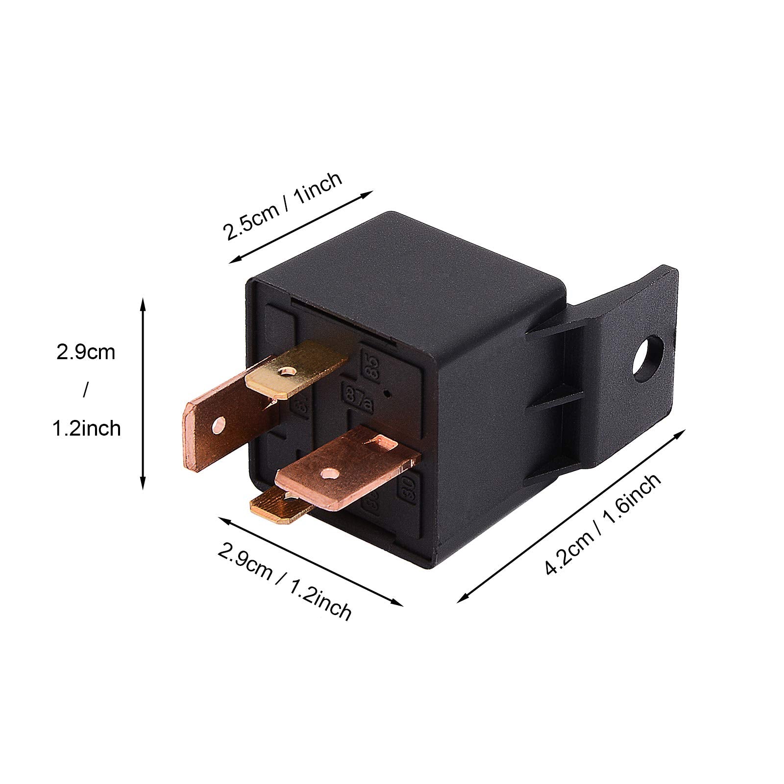 EHDIS 4-Pin 12V 80A Automotive Relay - On/Off SPST for Car, Truck, Boat (2 Pack)