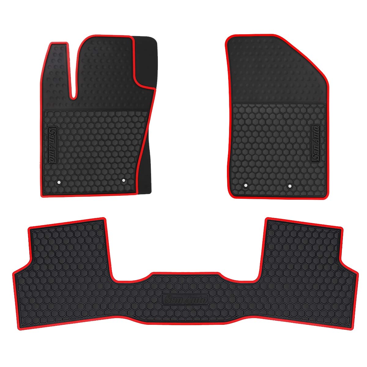 HD-Mart Car Floor Mats for Jeep Renegade 2015 2016 2017 2018 2019 2020 2021 2022 2023 2024 2025 Custom Fit Black Red Rubber Car 