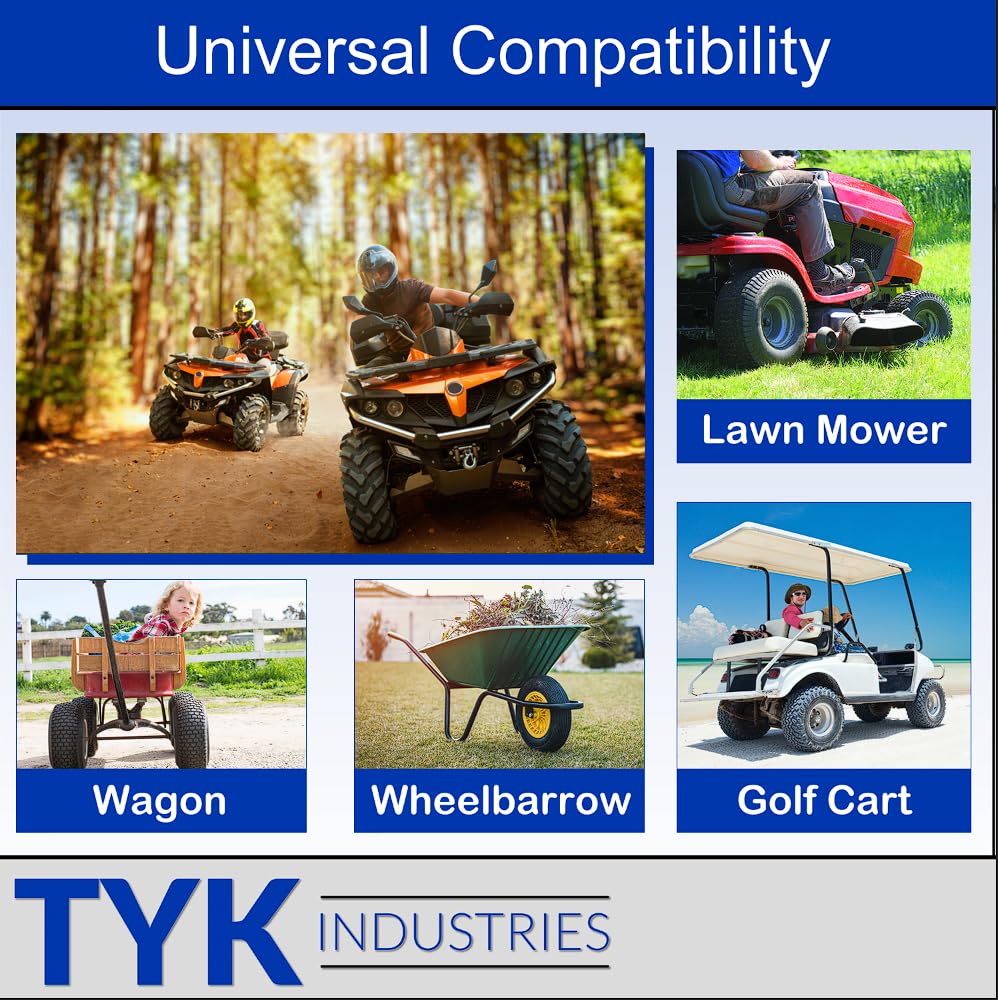 TYK Industries ATV Tire Tubes 25x8-12, Durable Synthetic Rubber Inner Tubes with TR6 Metal Valve Stems, Black, 2-Pack