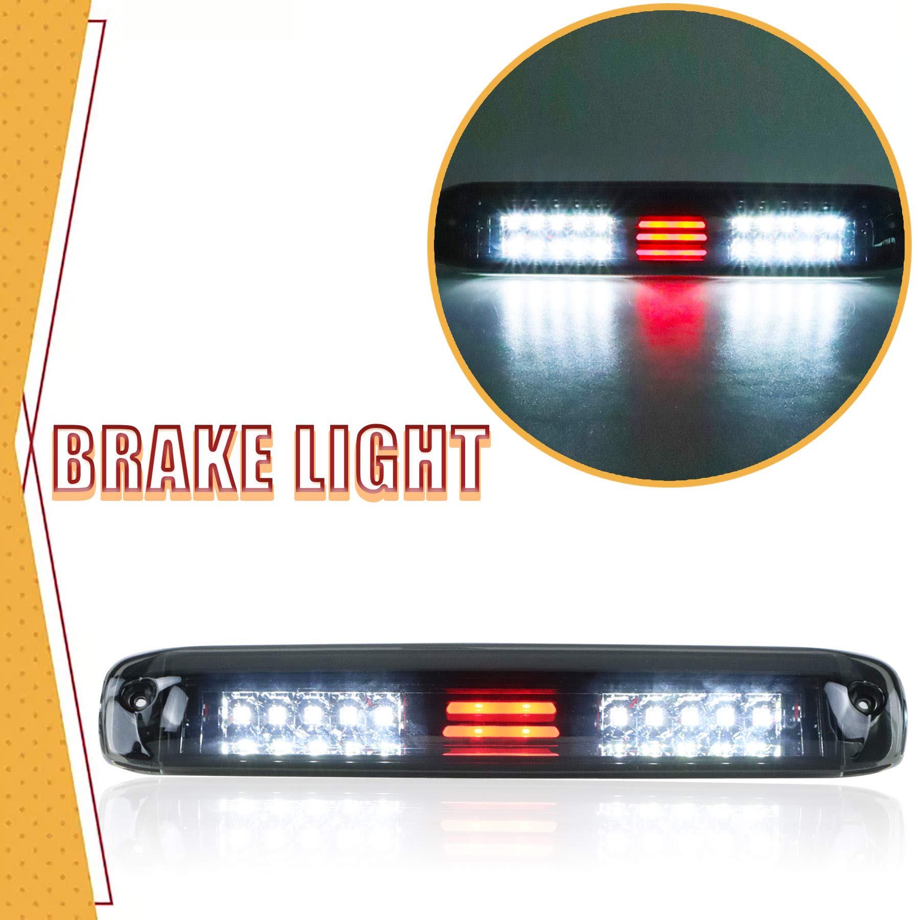 Tresound 3rd Third Brake Light for 99-07 Chevy Chevrolet Silverado, GMC Sierra 1500 2500 3500 HD Classic, LED Cargo Lamp High Mo
