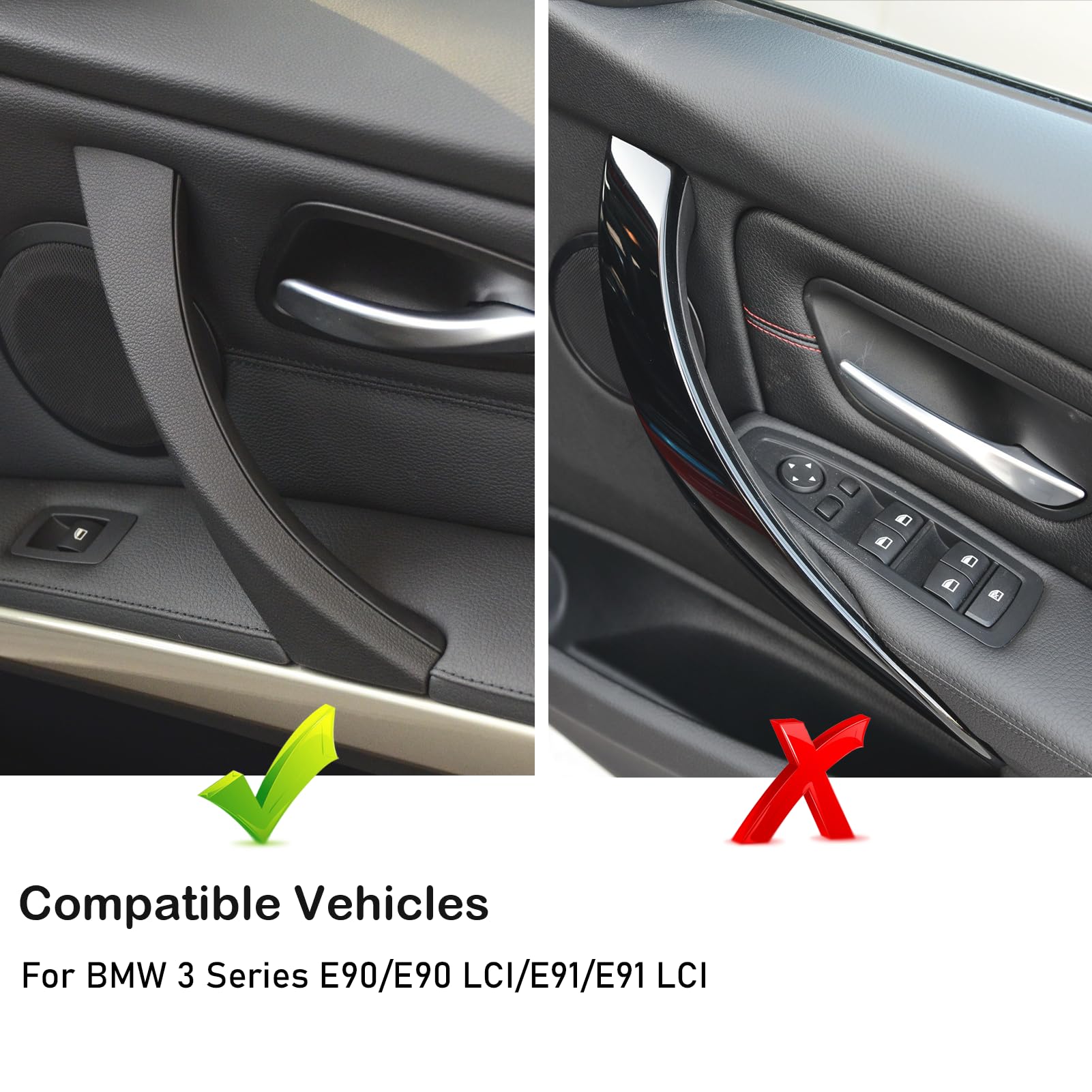 Jaronx For Bmw 3 Series E90/E91 Door Pull Handle, Right Front/Right Rear Door Handle Inner Door Support Bracket Passenger Side Door Panel Handle (Fits:Bmw 323 325 328 330 335)
