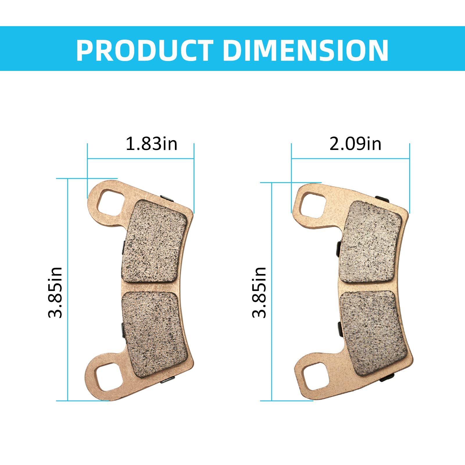 Front & Rear Brake Pads Sintered for Polaris RZR 900 S-900 S-1000 2-Seater Trail 2015-2024, OEM# 1911085 2206025 2203318 2208936