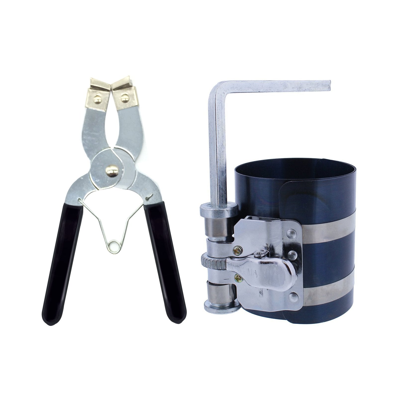 Mmondod Car Engine Piston Ring Installer Removal Kit - Piston Ring Compressor 2 1/8'' To 7'' & Adjustable Piston Installer Plier