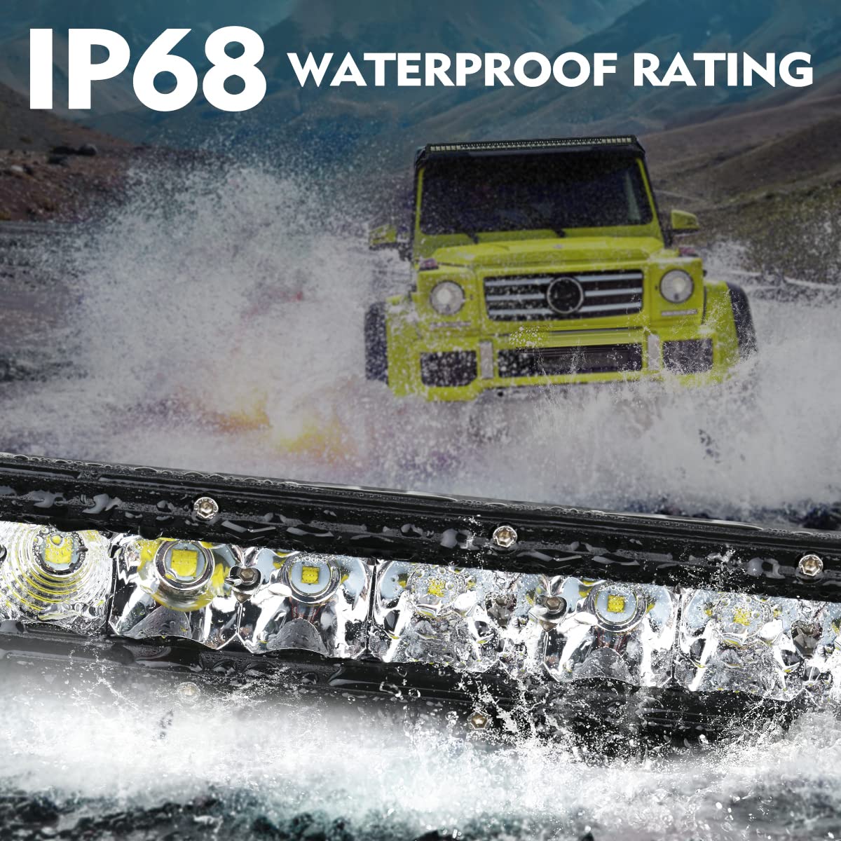 Rigidhorse 12 Inch LED Light Bar - 10000LM Flood & Spot Beam Combo, Black Aluminum for Pickup, SUV, ATV, UTV, Truck Roof Bumper