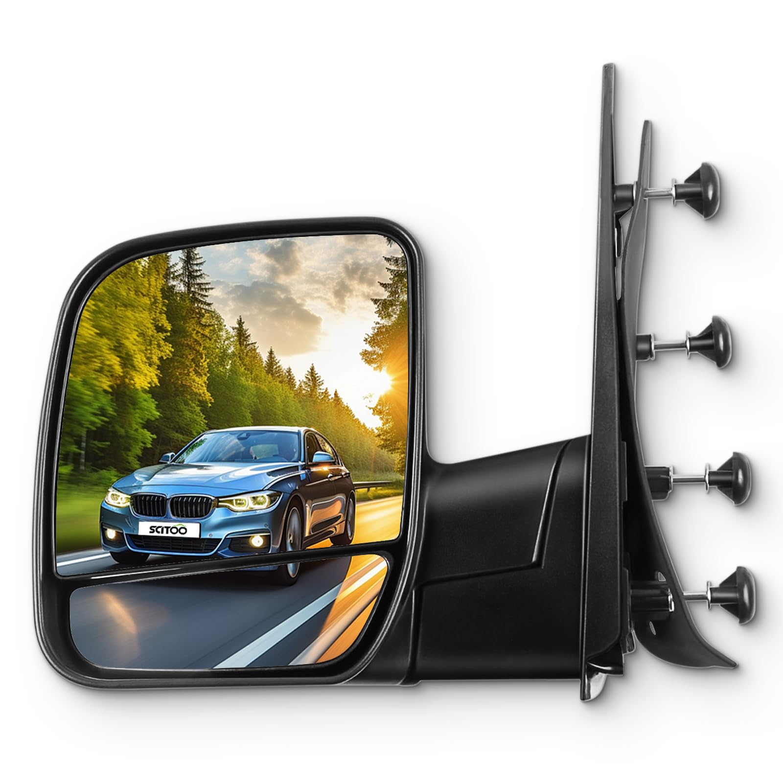 SCITOO Left Side View Mirror fit For 2003-2013 For Ford E-150 E-250 2004-2013 For Ford E-350 E-450 Super Duty Econoline Van with