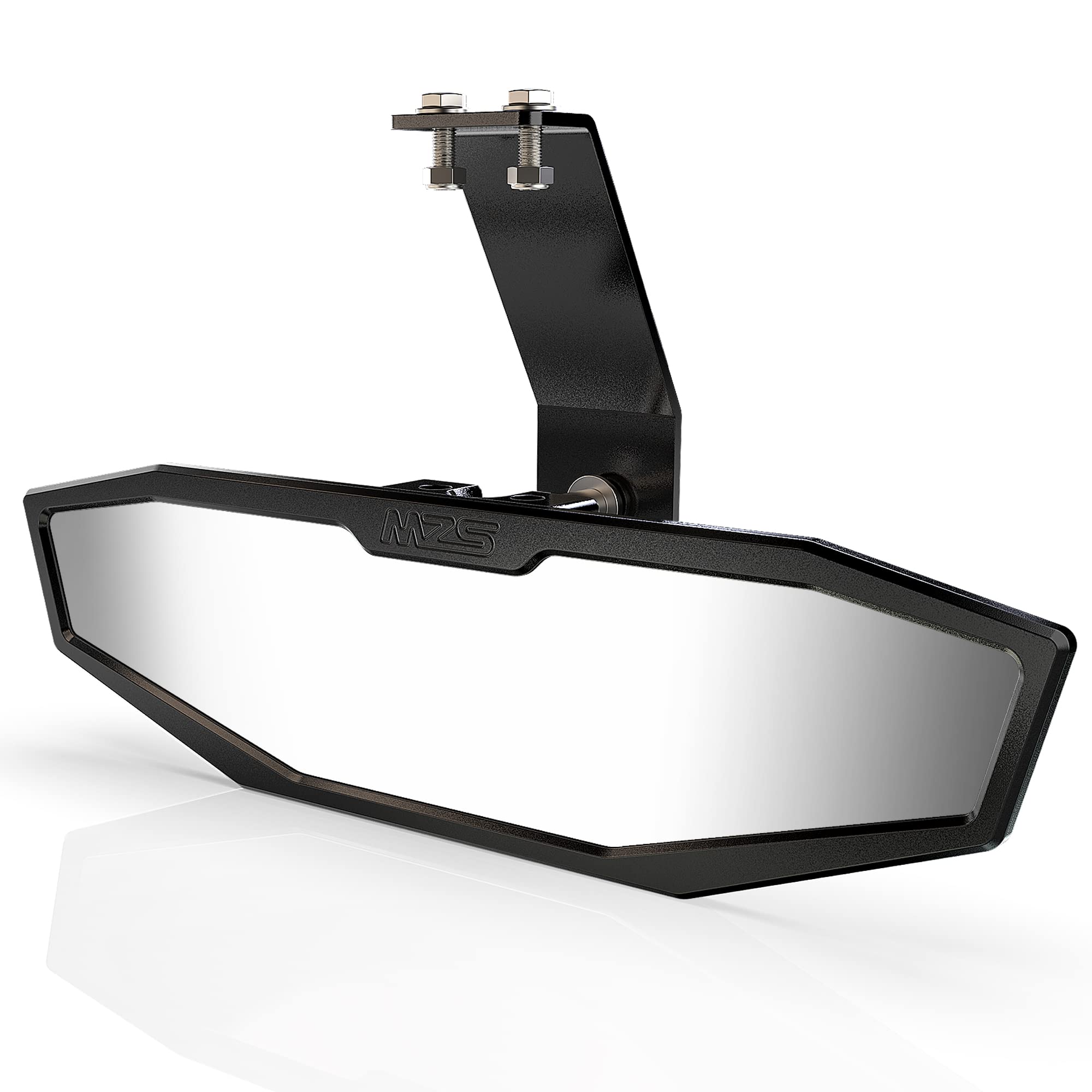 MZS Aluminum UTV Center Rear View Mirror, Maverick Trail Rrarview Mirror Adjustable Black Compatible with 2018-2025 Maverick Tra