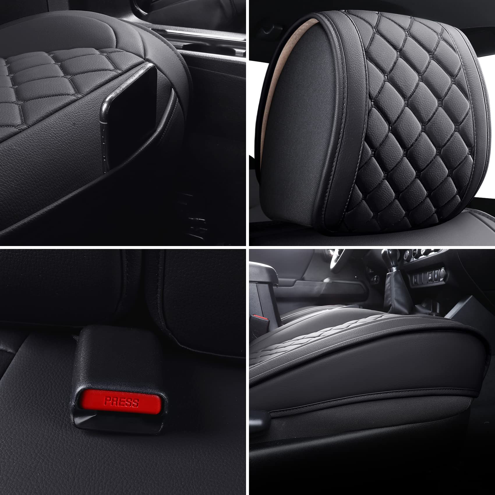 Tomatoman Tacoma Seat Covers Customized For 2005-2023 Sport Extended Sr V6 Pickup Limited, Waterproof Faux Leather Cushions(Full