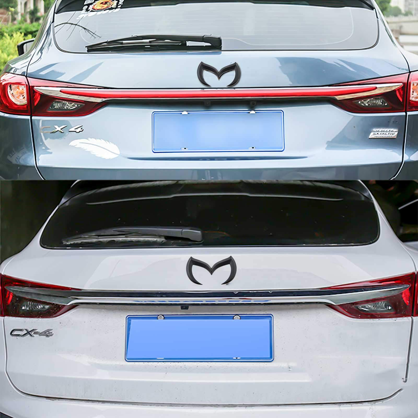 Xotic Tech Rear Trunk Evil M Emblem Badge Decal for Mazda 3 6 CX MX Miata - Matte Black Aluminum, Model aa123