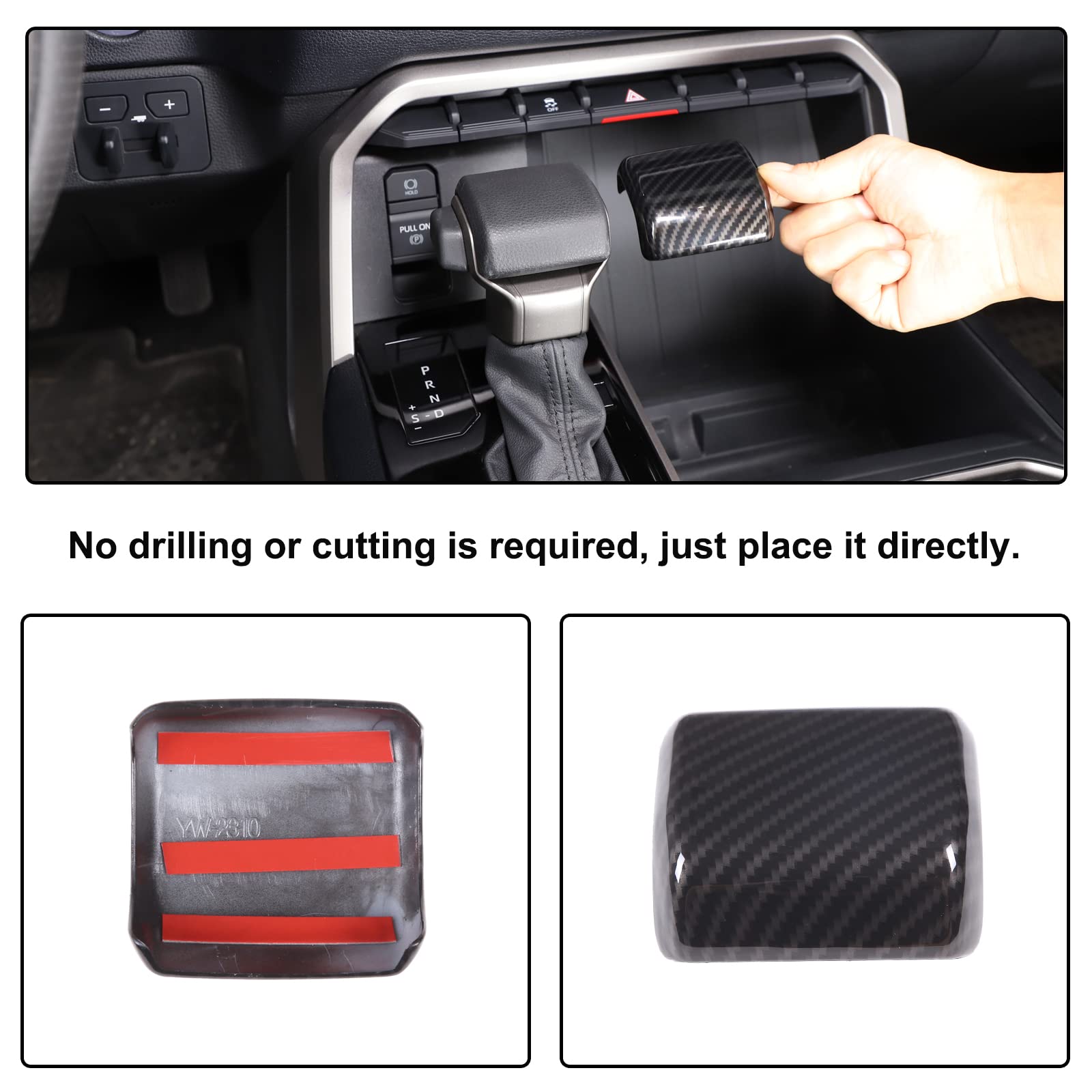 Car Shifter Gear Hand Brake Trim Cover Compatible with Toyota Tundra/Sequoia 2022-2024 Tacoma 2024 Center Console Gear Shift Hea