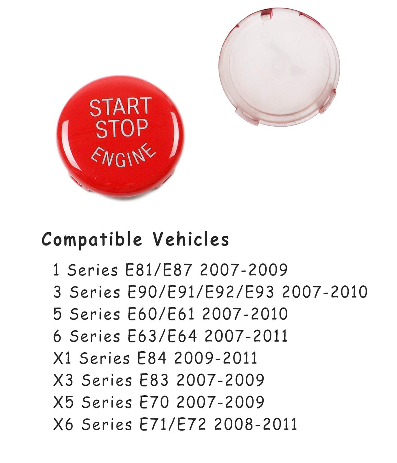 Jaronx Sports Red Start Stop Button Compatible with BMW (1 3 5 6 X1 X3 X5 X6 Series,E81 E90 E91 E60 E63 E84 E83 E70 E71),Engine