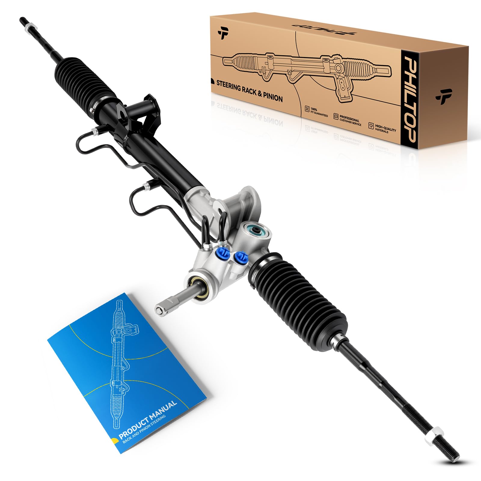PHILTOP Power Steering Rack and Pinion Compatible with Patriot 2007-2017 2.0L 2.4L FWD, Compass 2007-2017 2.0L 2.4L FWD, Caliber
