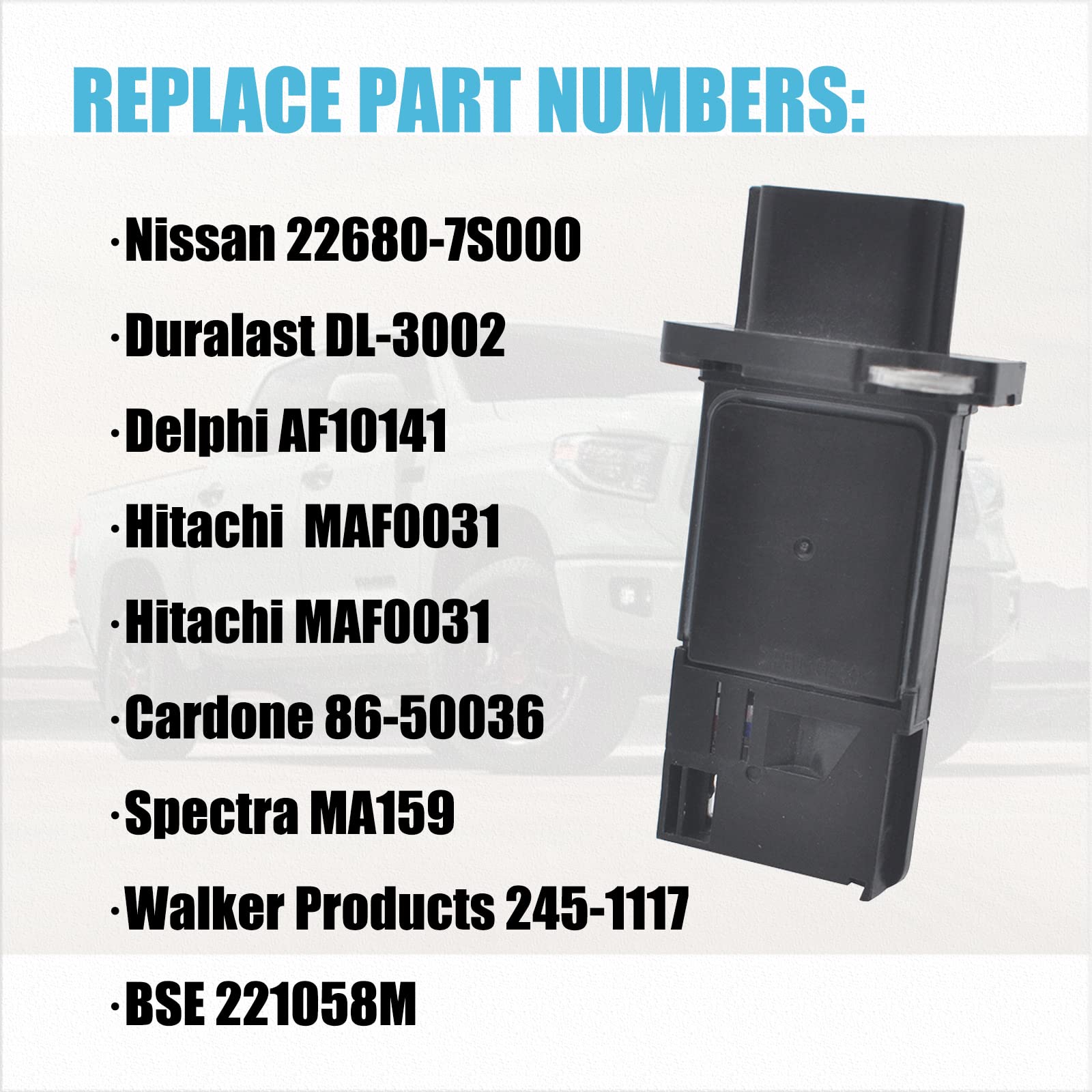 OYEAUTO Mass Air Flow Sensor Meter MAF 22680-7S000 Compatible with Nissan Infiniti 04-14 Altima 06-12 Sentra 03-09 350Z 2005-201