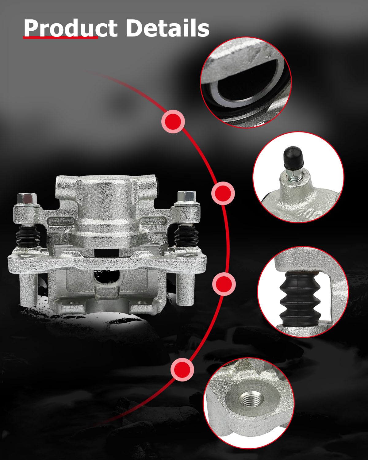 cciyu 18B5039 18B5038 Rear Left & Right Brake Calipers With Bracket For Chrysler,For Dodge,For Jeep,For Mitsubishi