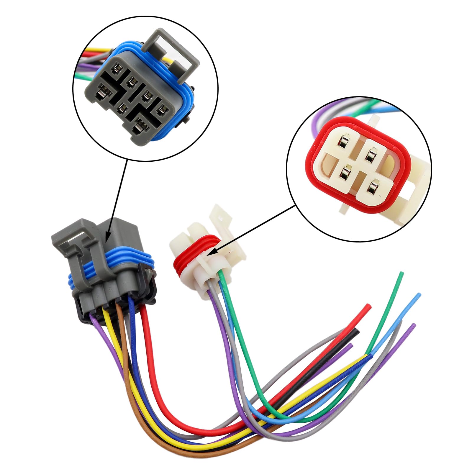 SecosAutoparts 4L60E 4L80E Neutral Safety Switch Pigtails Connectors, 7 & 4 Wire, Fits GM 1995-2004, Model