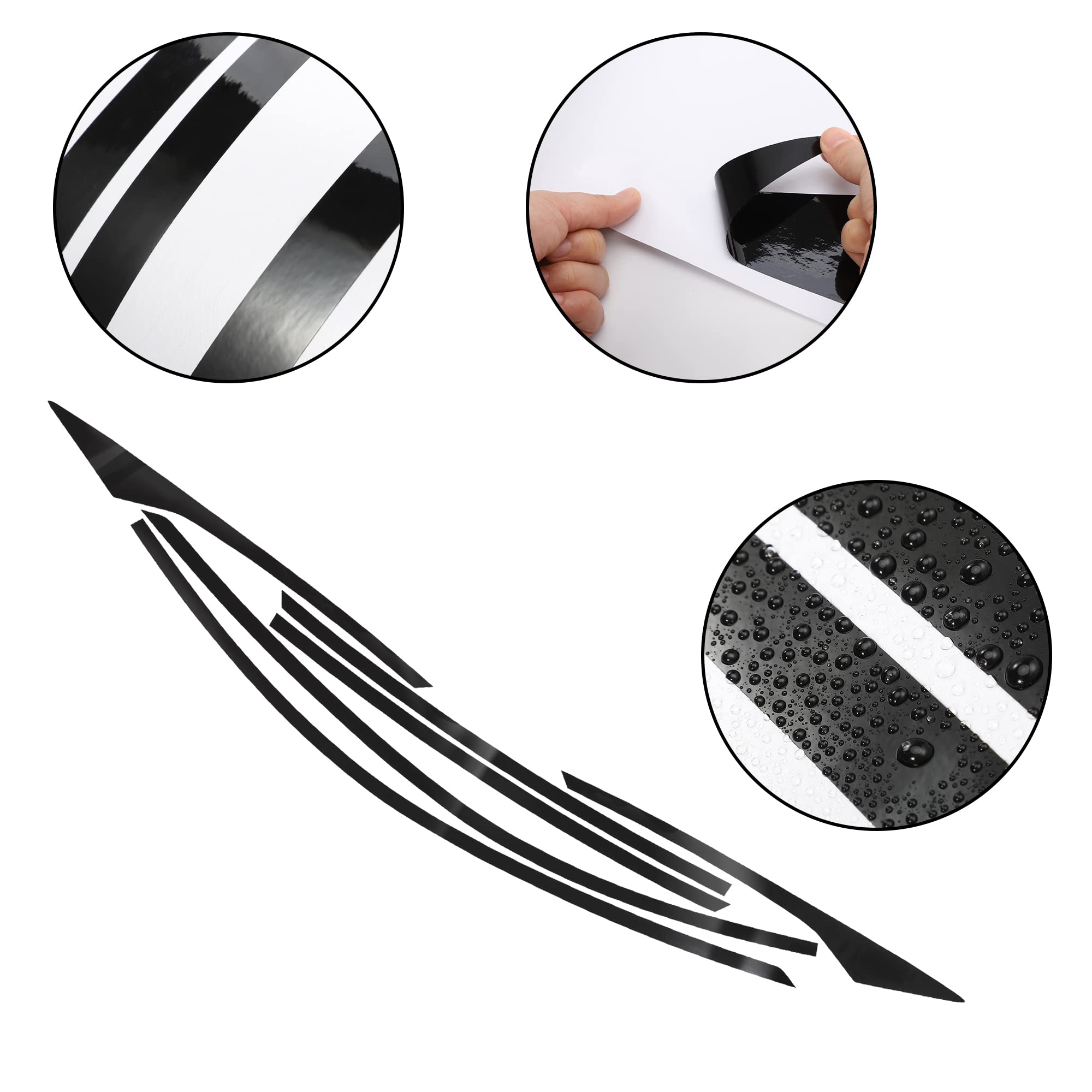 Tomall Car Window Edge Vinyl Stickers Compatible With Honda Accord Sedan 2018 2019 2020 2021 2022 Auto Window Cover Strip Trim Accessories (Glossy Black)