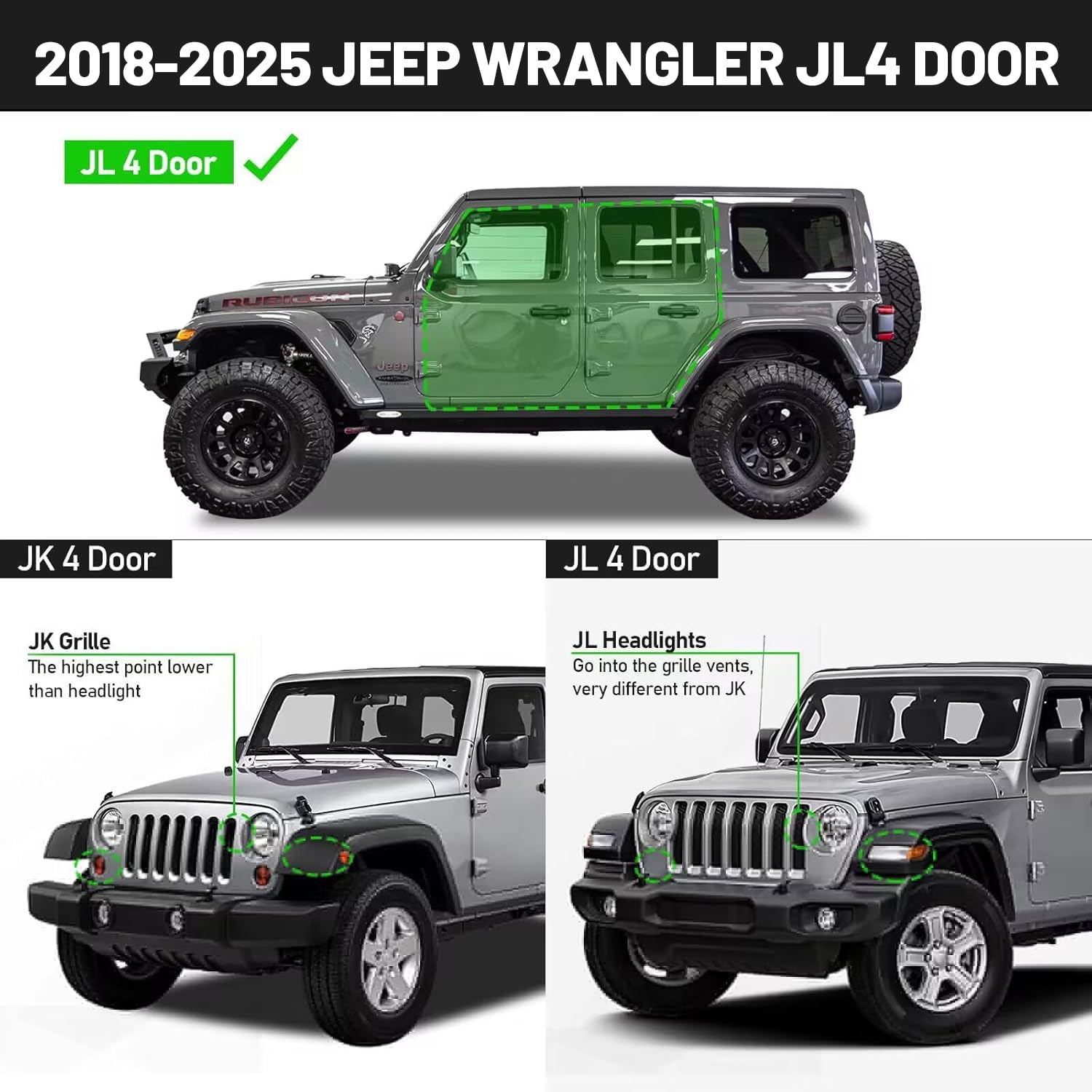 Smanow Drop Down Running Boards Compatible With 2018-2025 Jeep Wrangler Jl 4 Door, Dual-Stage Textured Black Powder Coated, 3 Inch Step Bars Side Step Bcka.
