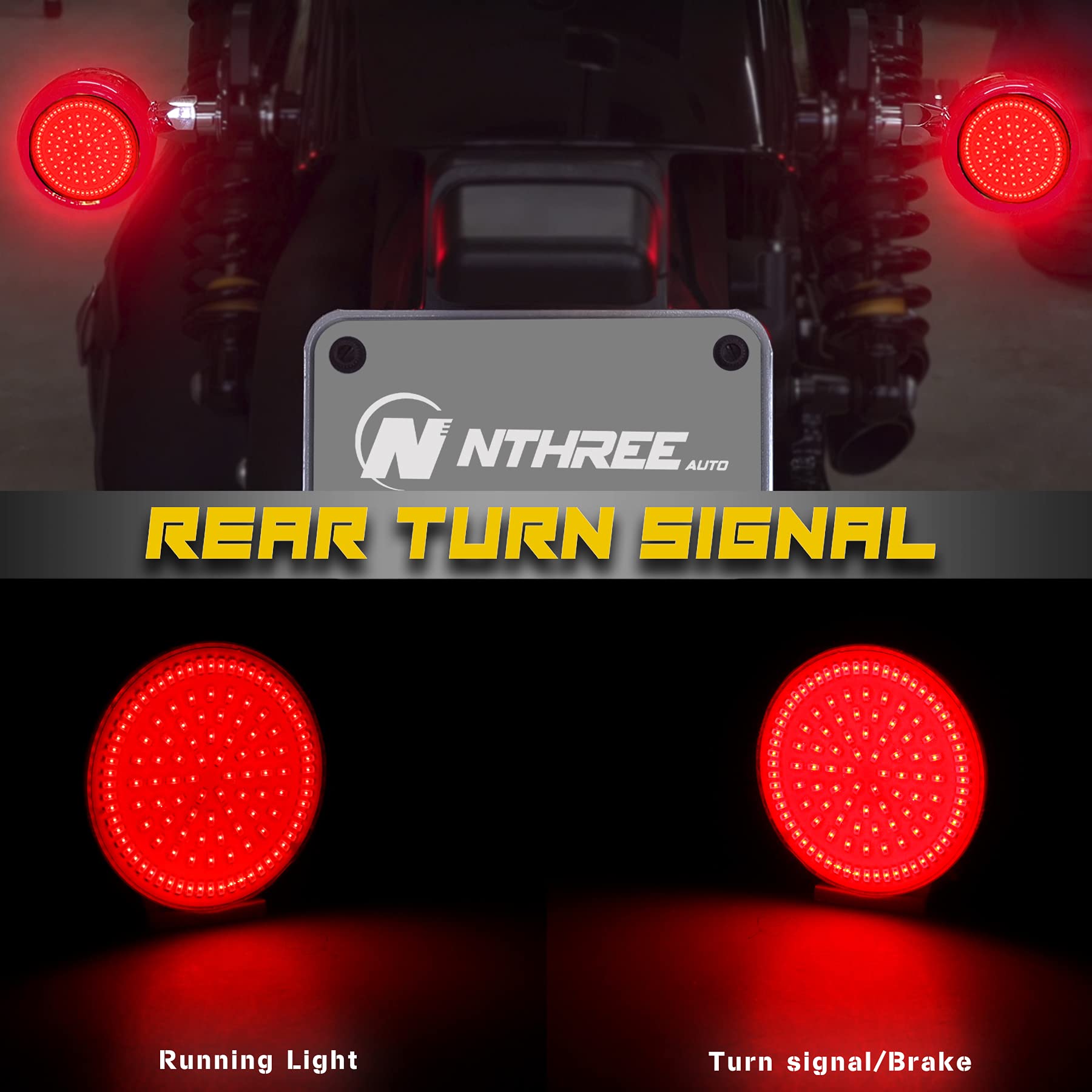 Nthreeauto 1157 Led Turn Signals 2Inch Bullet Front Rear Turn Signal Light Smoked Lens Covers Kit Smd Bulbs Compatible With Harl