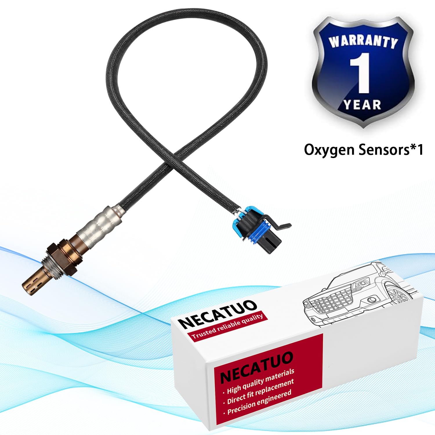 Necatuo 234-4337 Downstream O2 Oxygen Sensor Heated Air Fuel Ratio Compatible With Chevrolet Impala Colorado Gmc Canyon Buick Ce